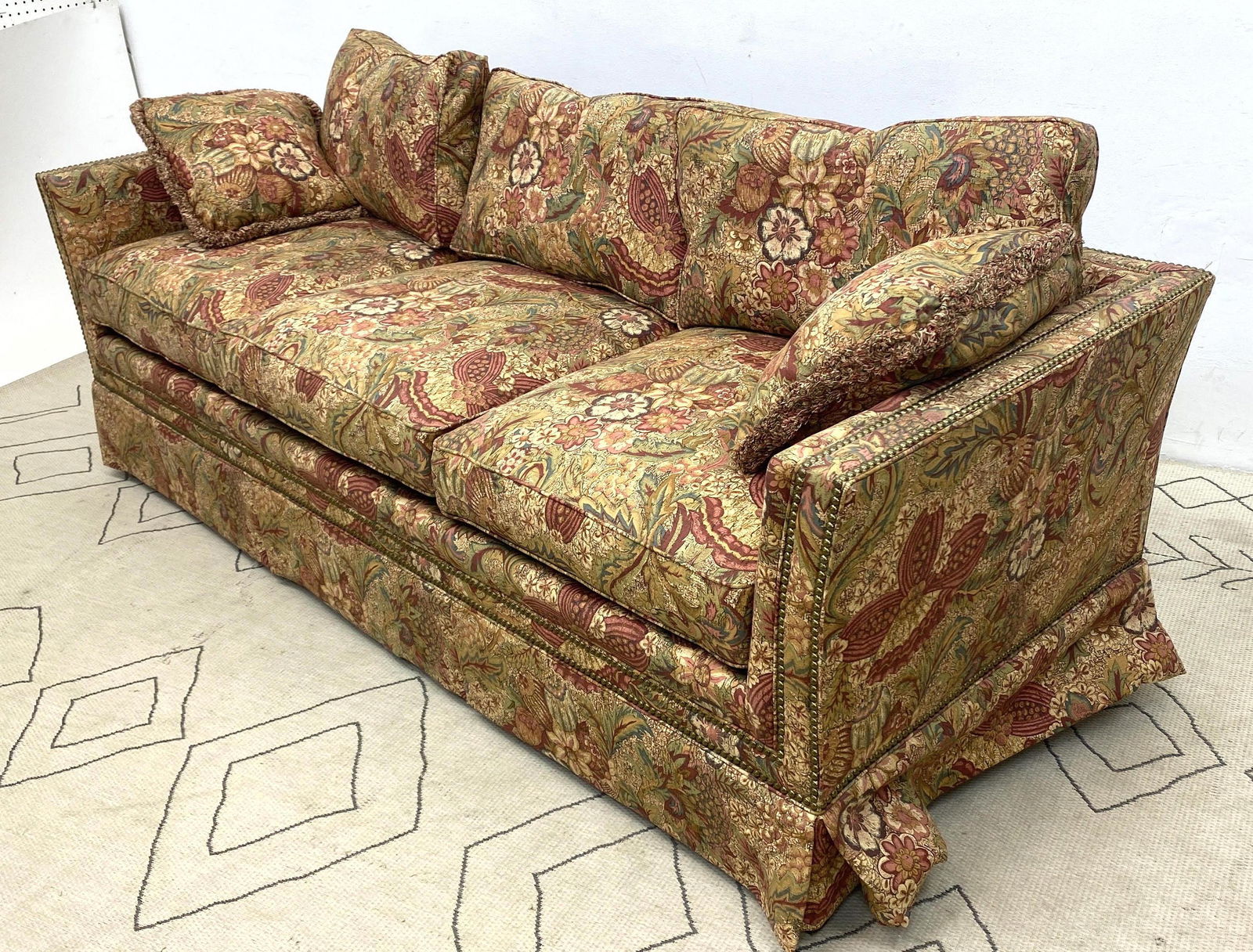 Designer FREDERICK EDWARD Sofa Couch with Stud Design. (1 of 11)