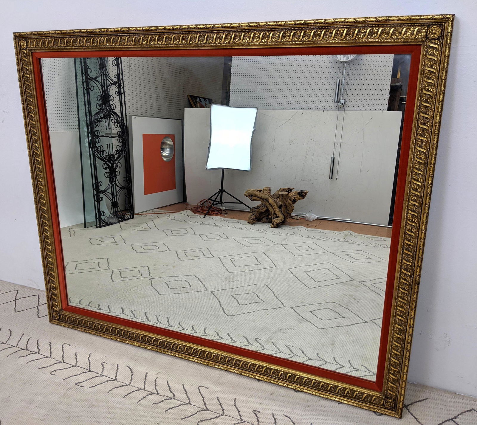 Large Fancy Gilt Frame Wall Mirror. (1 of 10)