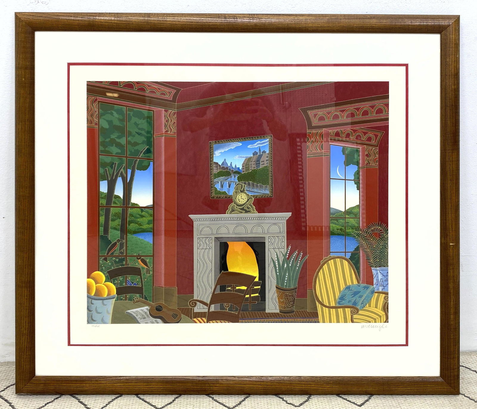 THOMAS McKNIGHT Red Room With Guitar 1987 Silkscreen (1 of 12)