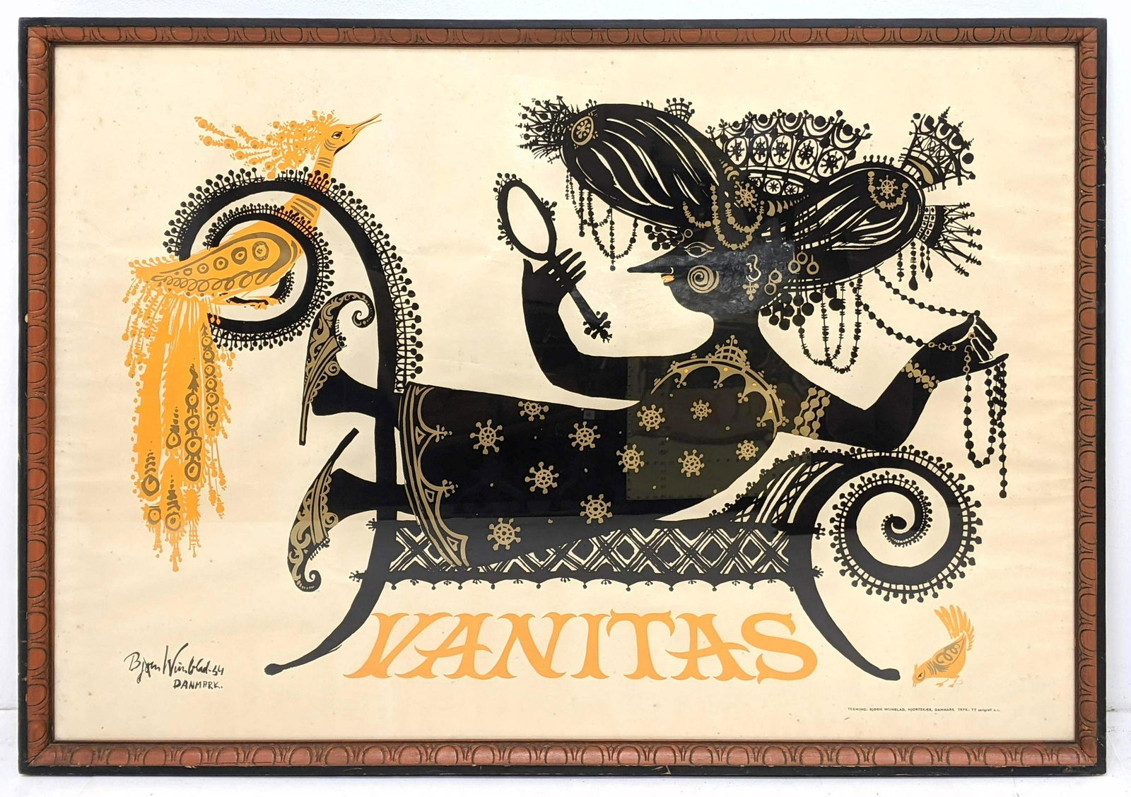 BJORN WIINBLAD Screen Print Poster. "Vanitas" Signature (1 of 8)