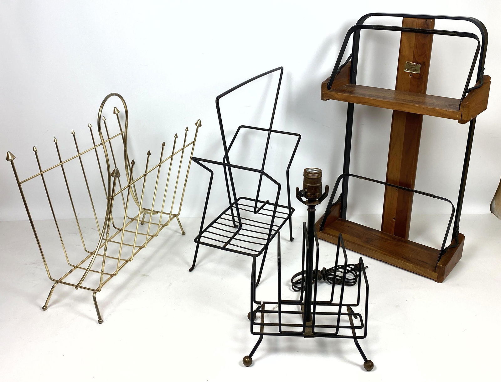 4pc wire lot Lamp with ball feet and 3 magazine rack Ho (1 of 20)