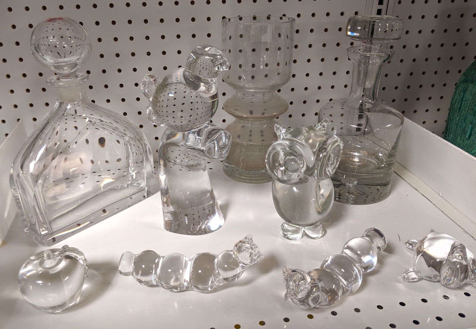 Shelf lot: Clear glass bottles apple animals (1 of 6)