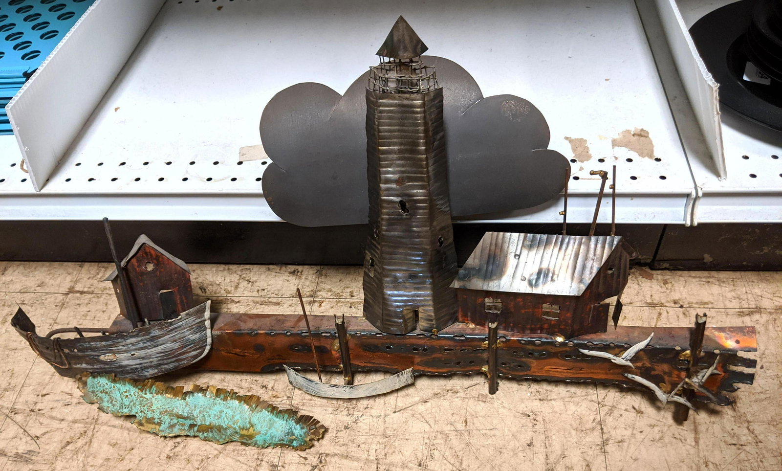 C JERE style lighthouse wall sculpture. (1 of 6)