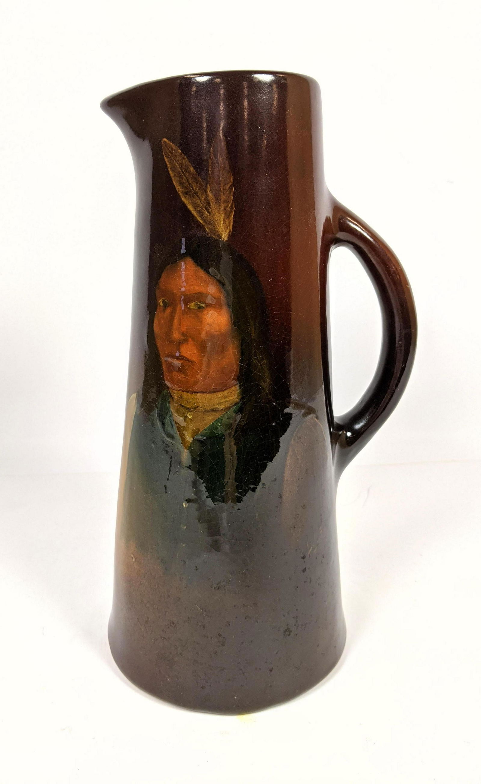 LOUWELSA WELLER Tankard Pitcher Decorated with Indian P (1 of 8)