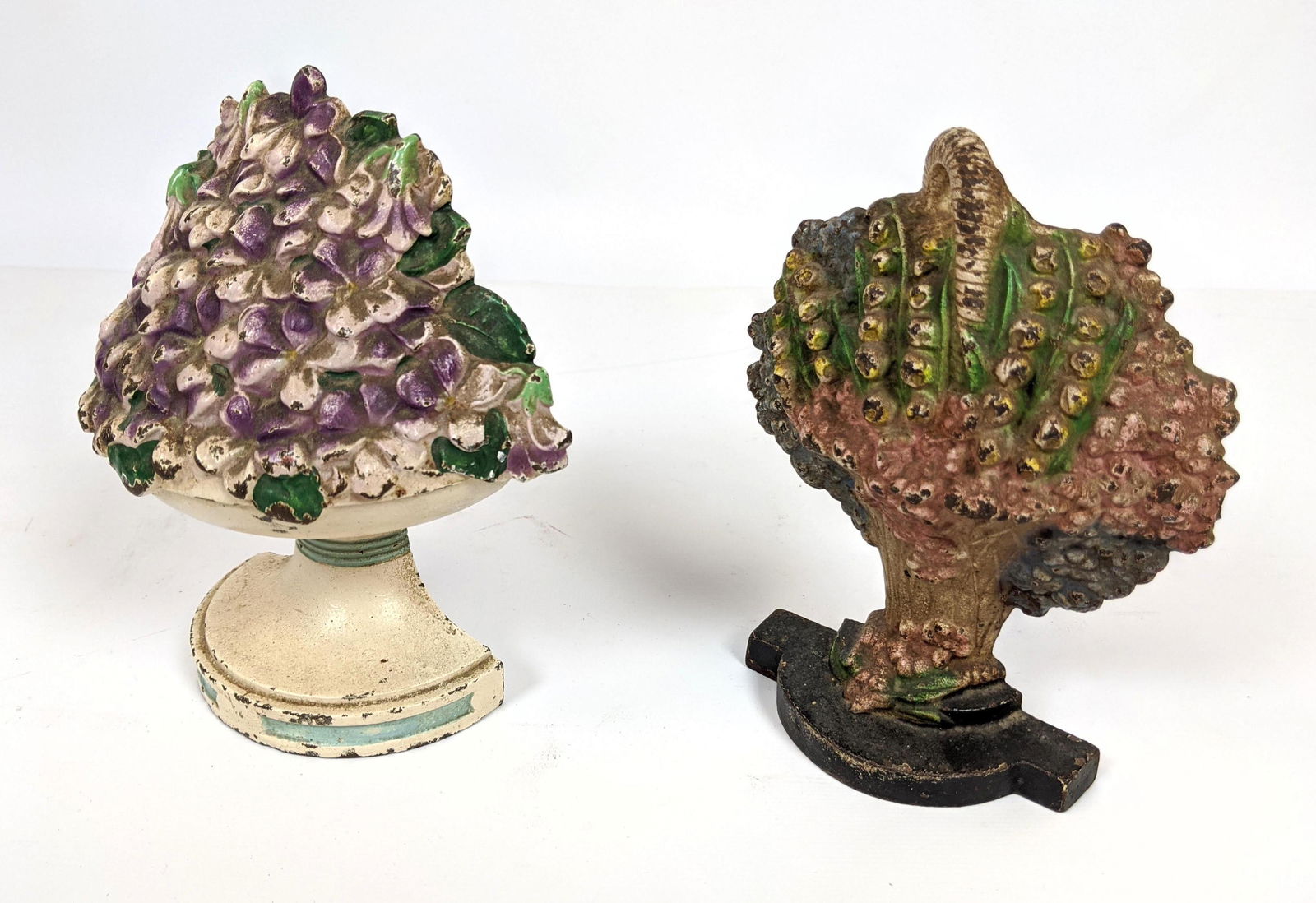 2pcs Antique Cast Iron Doorstops. Floral Design. (1 of 10)