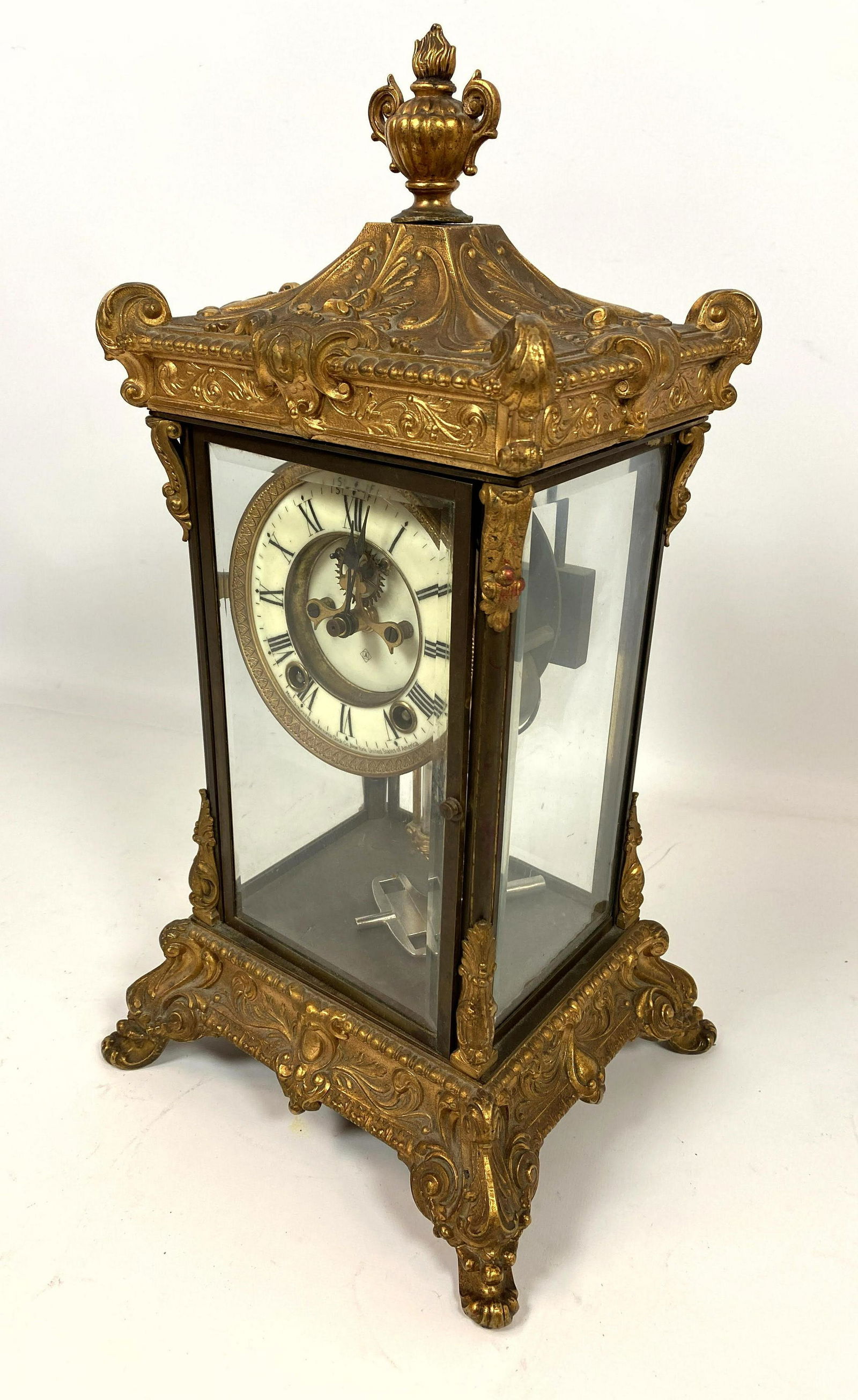 ANSONIA Crystal Regulator Clock with Open Escapement. (1 of 14)