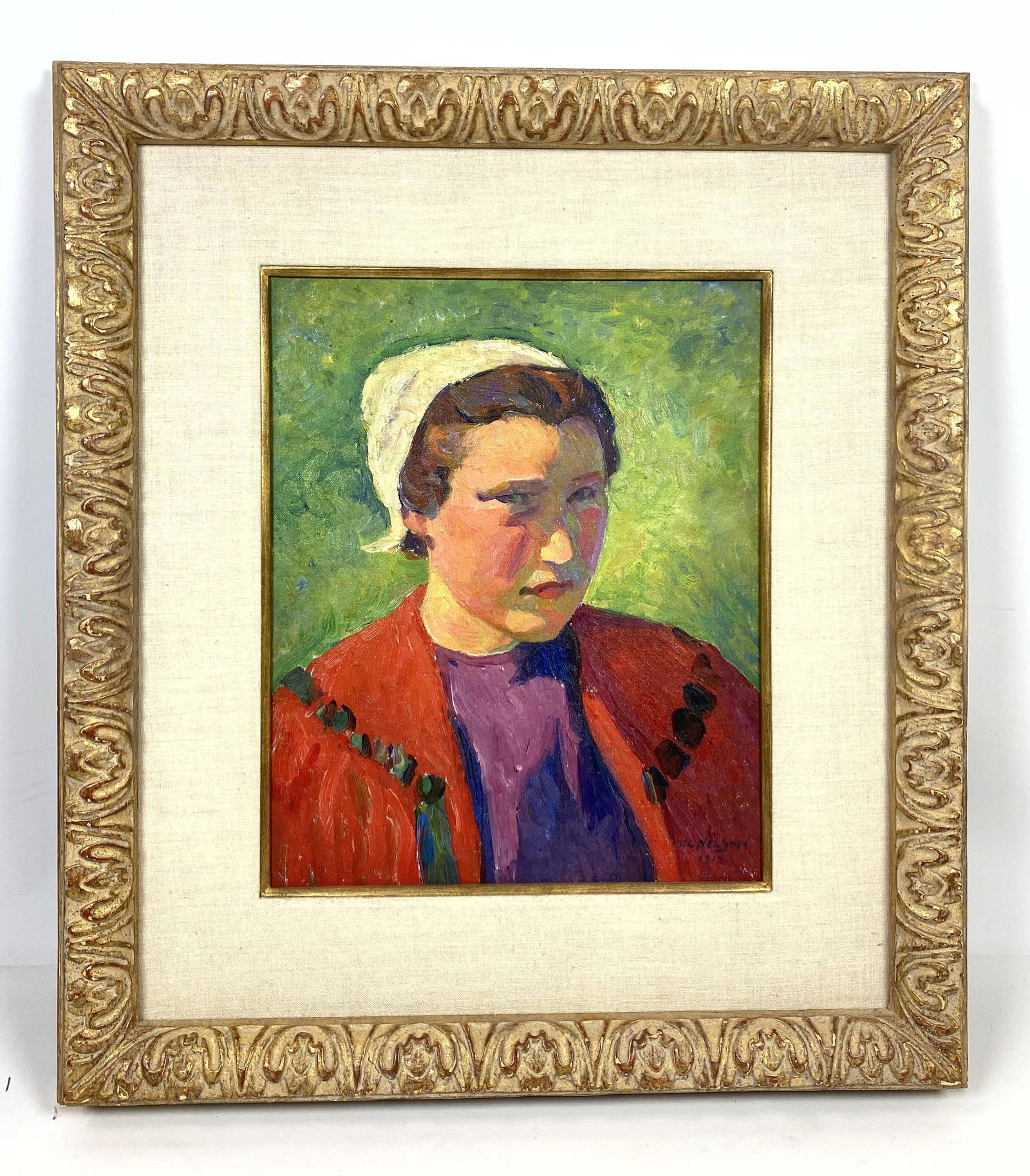 G.L. NELSON 1913 Oil Painting on Canvas. (1 of 7)