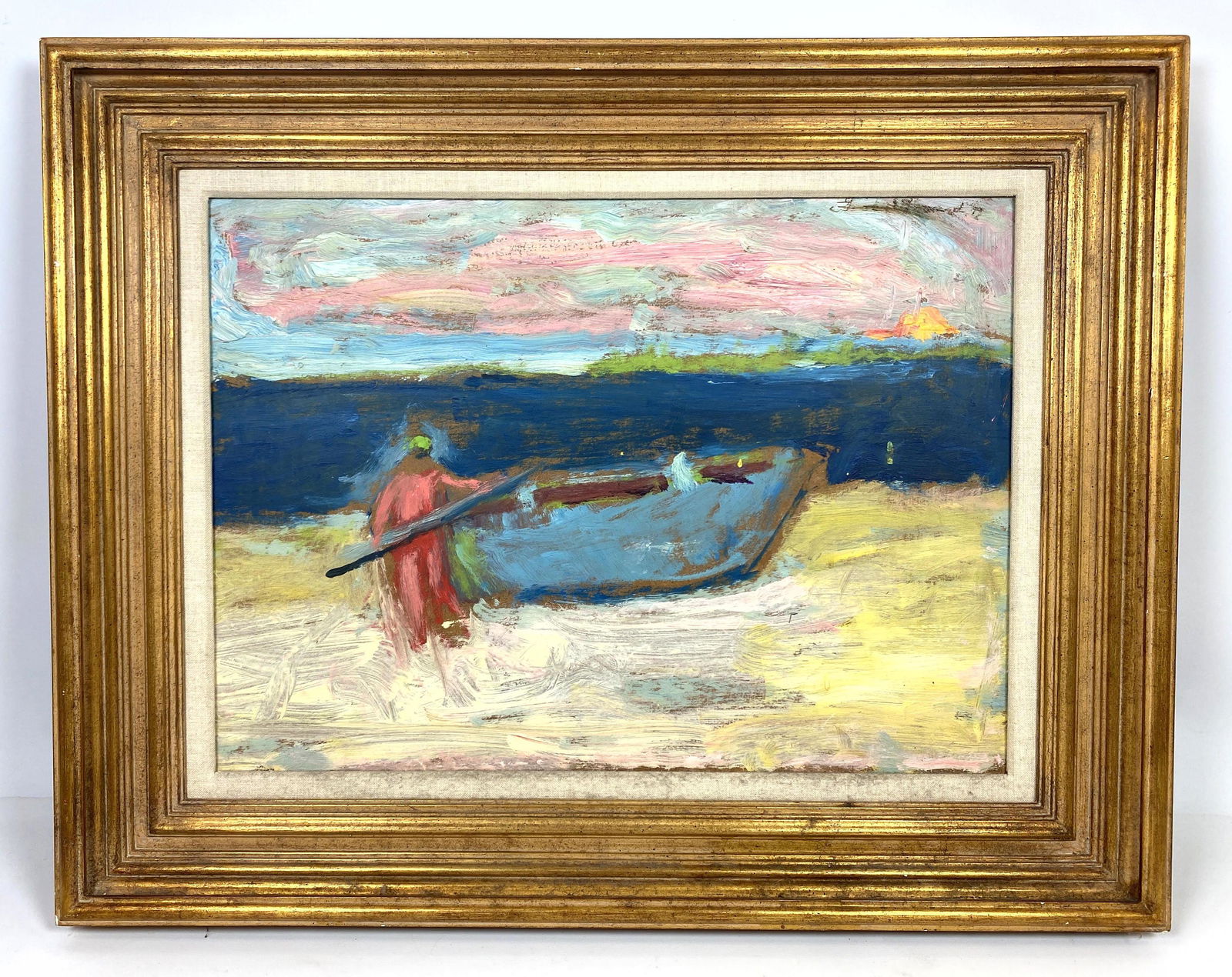 Artist Signed Impressionist Oil Painting on Board.  Smu (1 of 8)