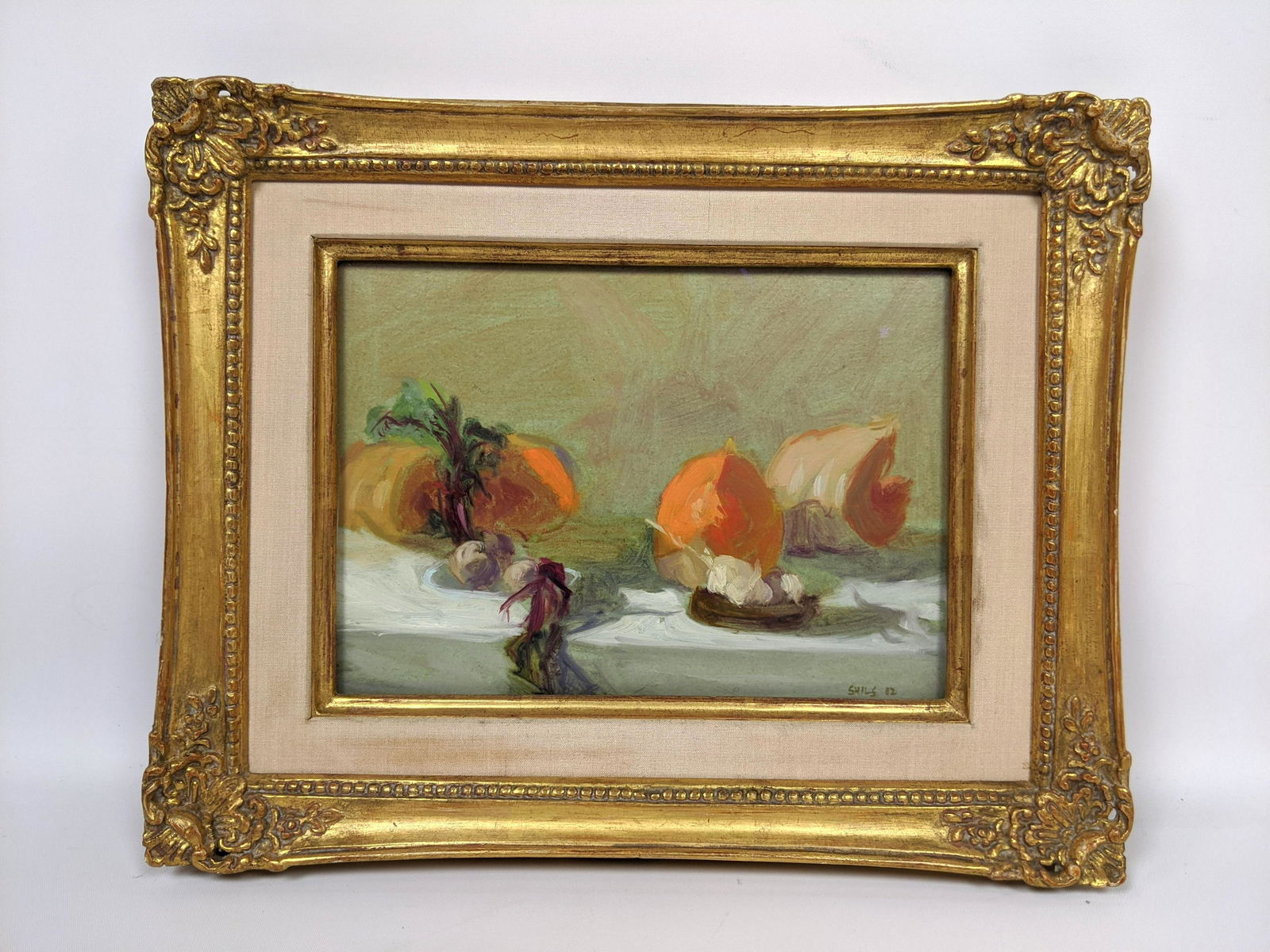 STUART SHILS Oil Painting. Still Life. Under glass (1 of 8)