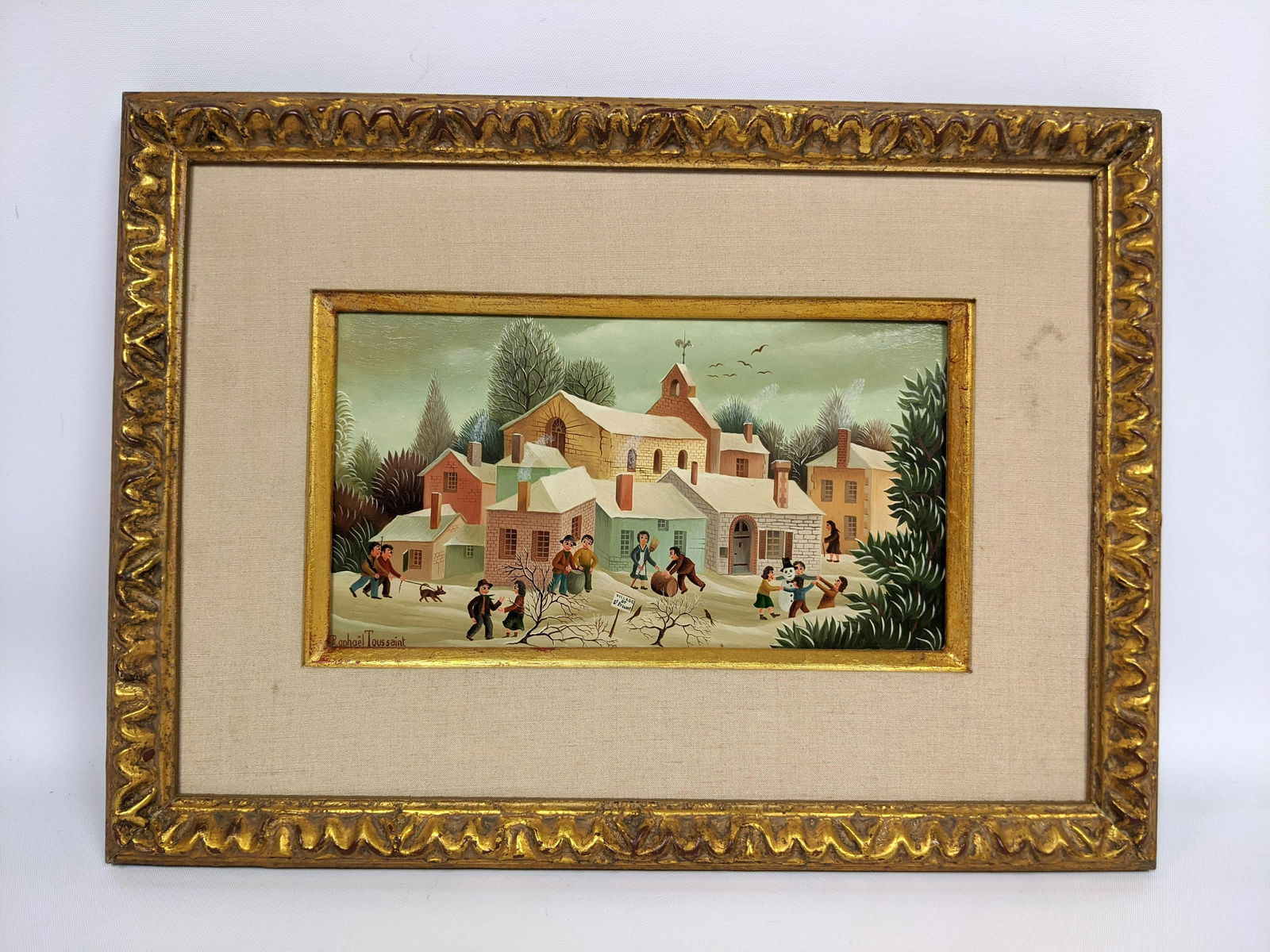 RAPHEAL TOUSSAINT Oil Painting on Board.  LÕ HIVER  197 (1 of 8)