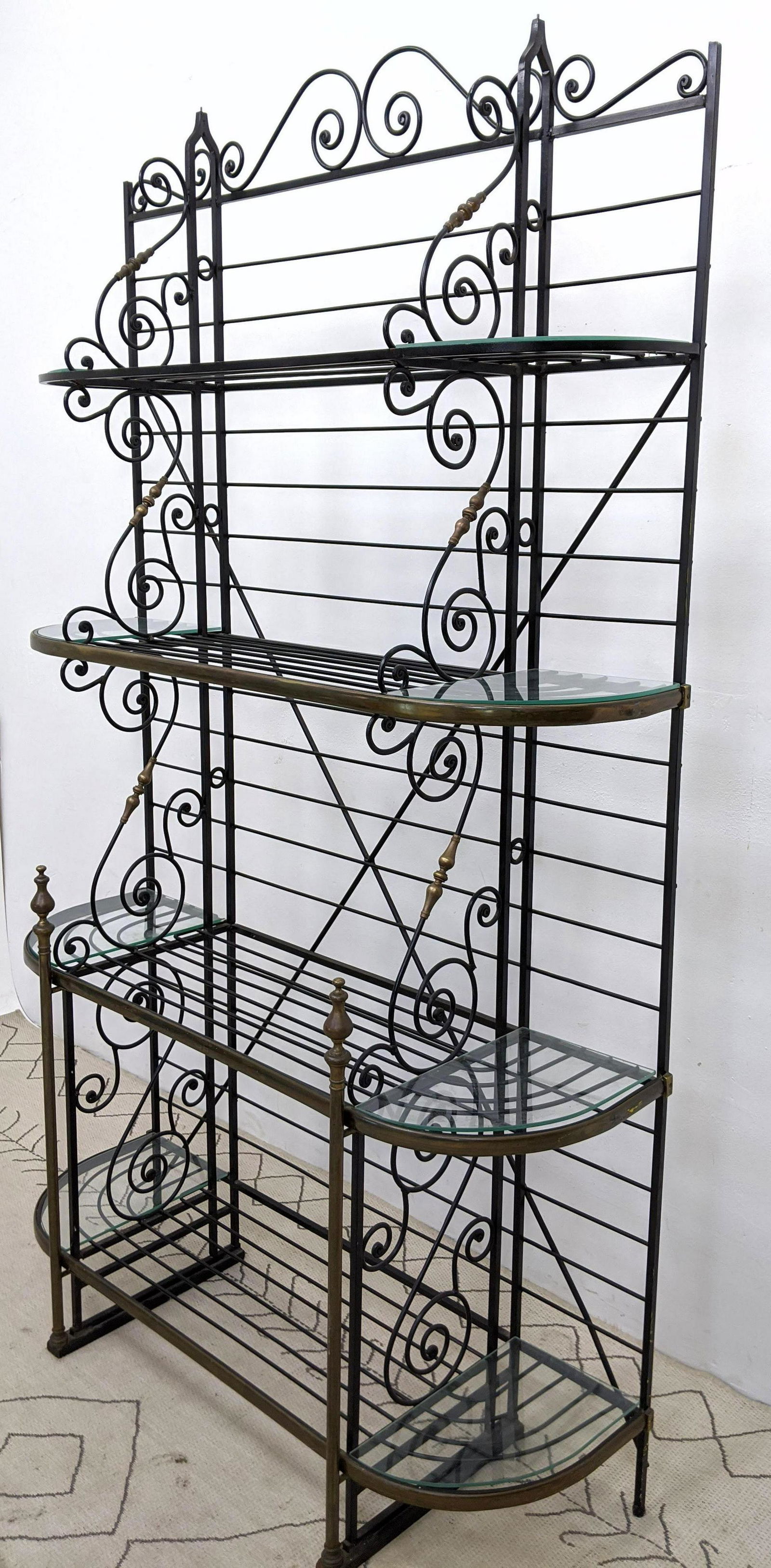 Lg Brass & Iron Heavy Weight Bakers Rack. Black painted (1 of 13)