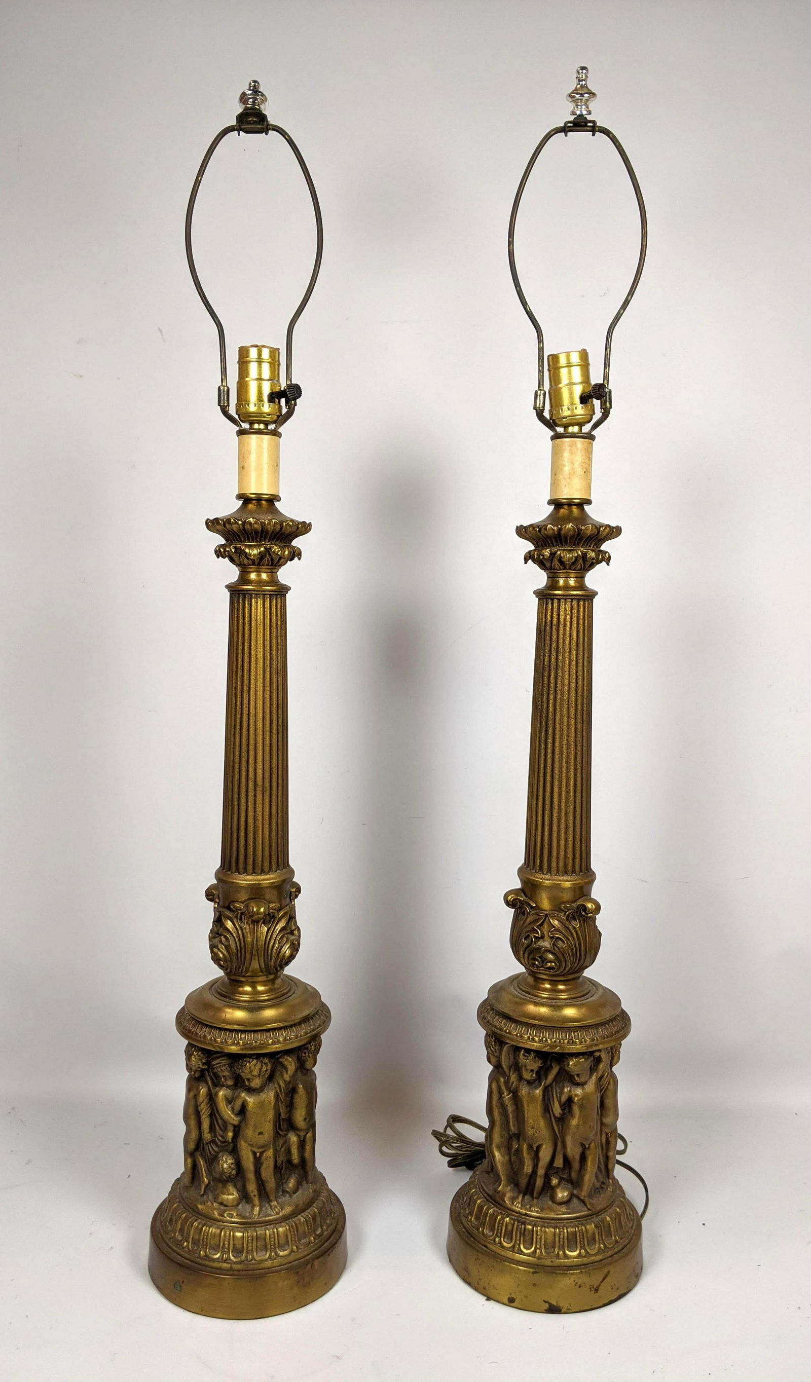 Pair Decorative Metal Table Lamps. (1 of 10)