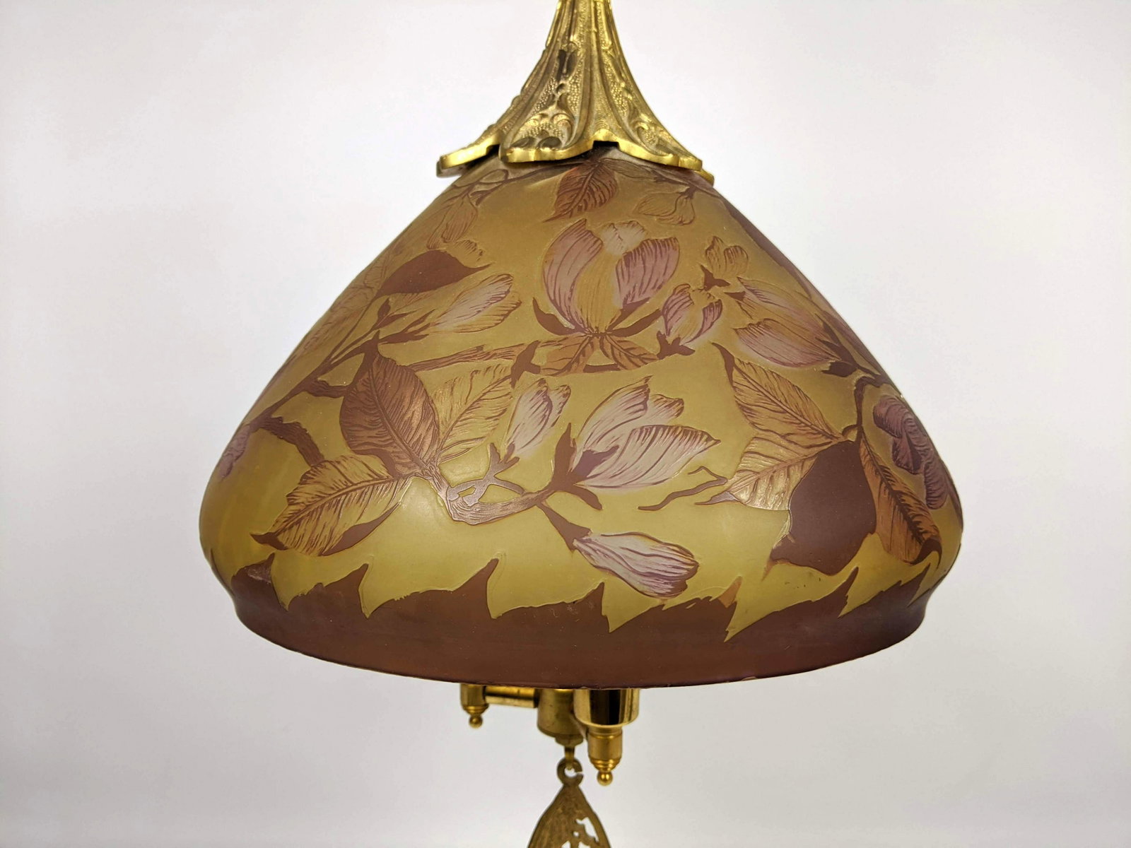 Cameo Glass Hanging Chandelier pendant Lamp.: Cameo Glass Hanging Chandelier pendant Lamp.-- Dimensions: H: 27 inches: W: 11 inches: D: 11 inches ---