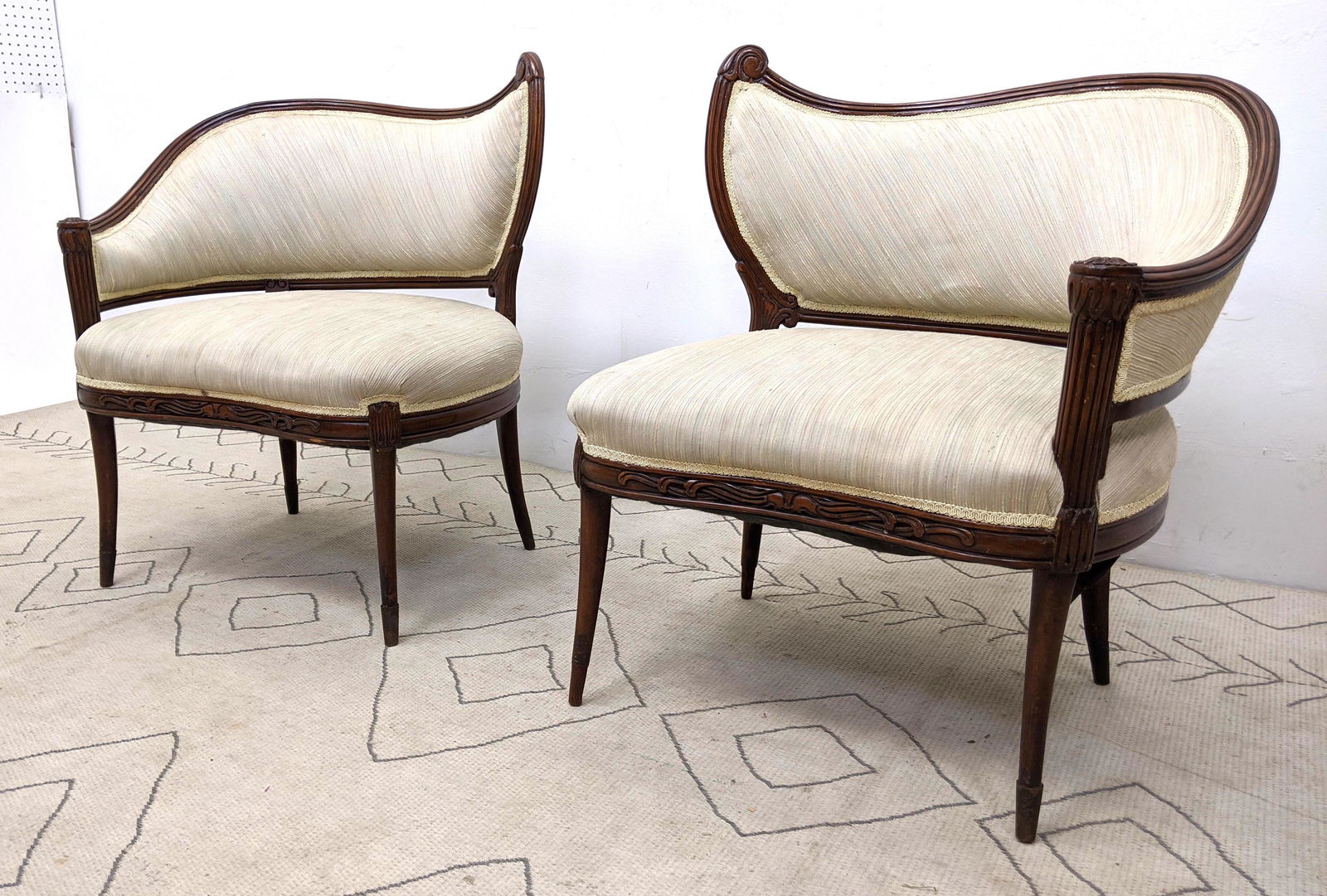 Pair French Style Fireside Chairs. (1 of 13)