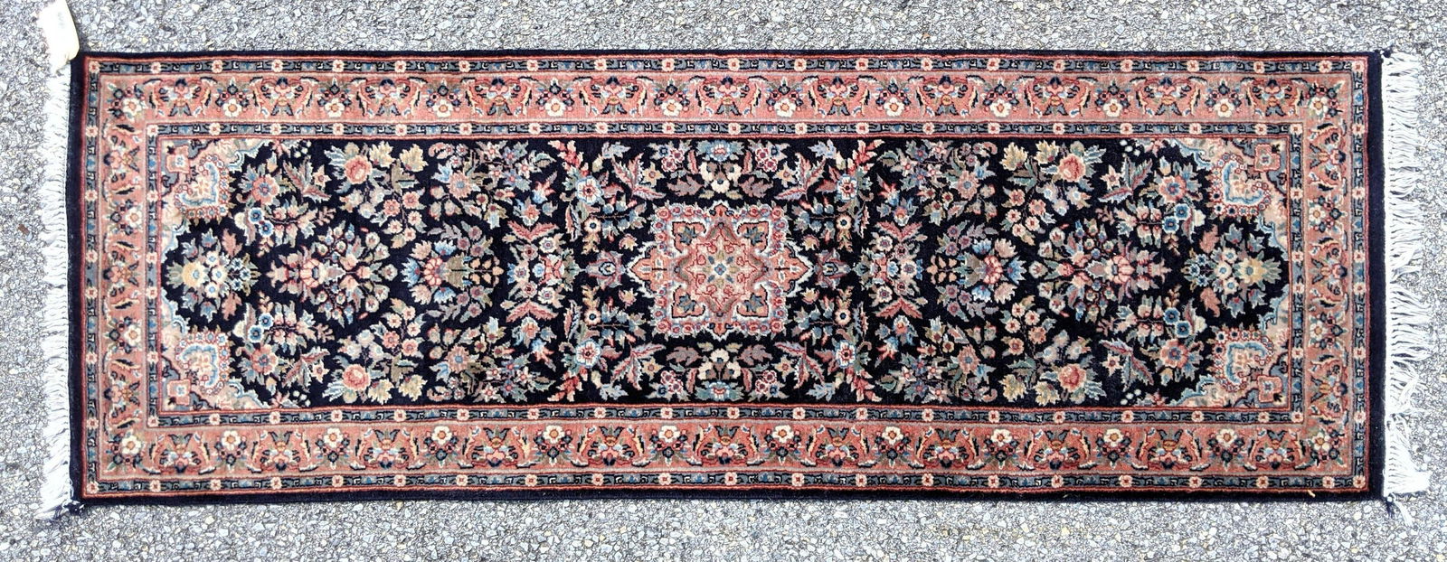2x6 Rose Blue Handmade Oriental Carpet Runner (1 of 7)
