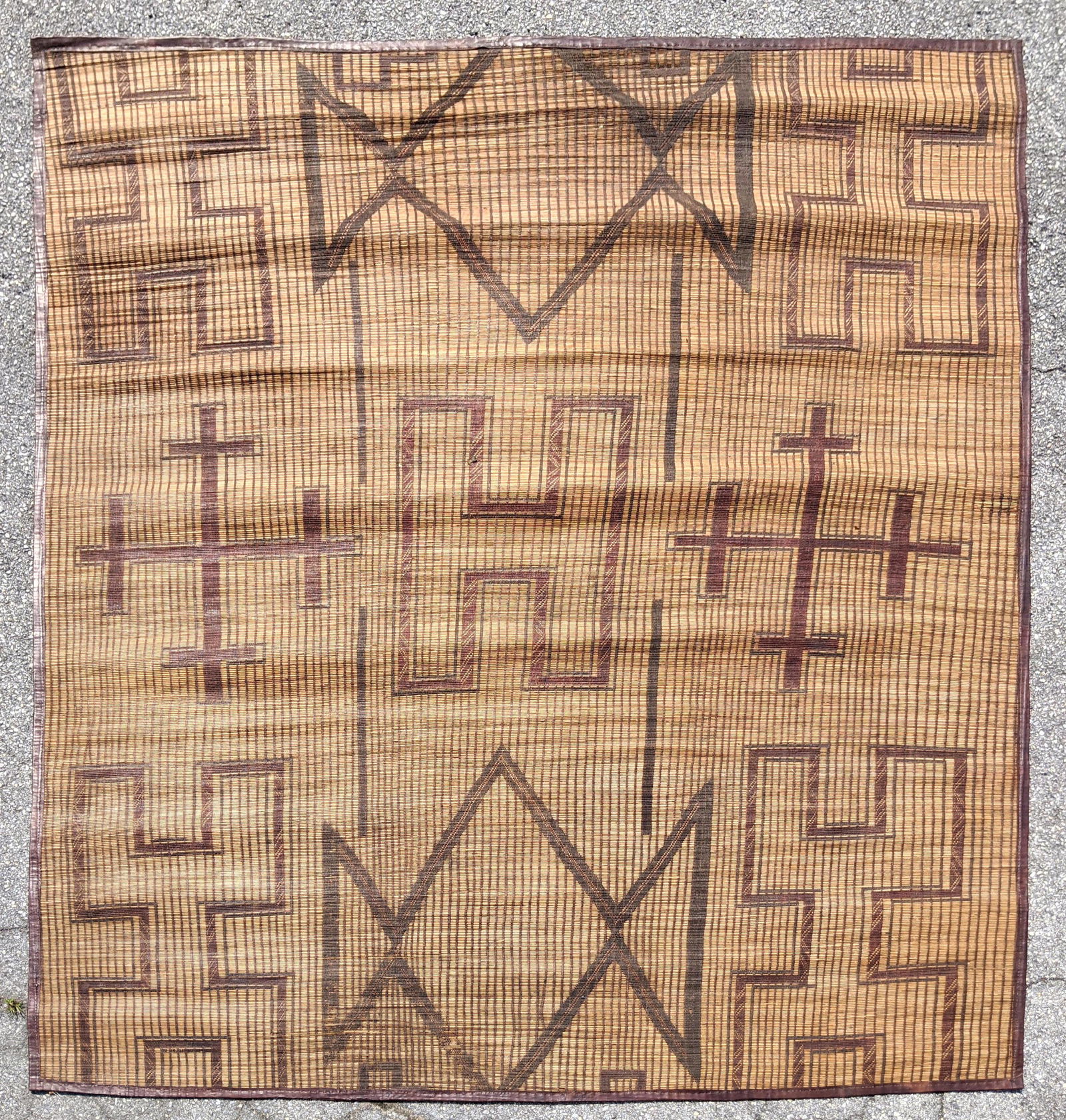 8'8x9'4 Brown Flat weave Carpet Tuareg mat (1 of 8)