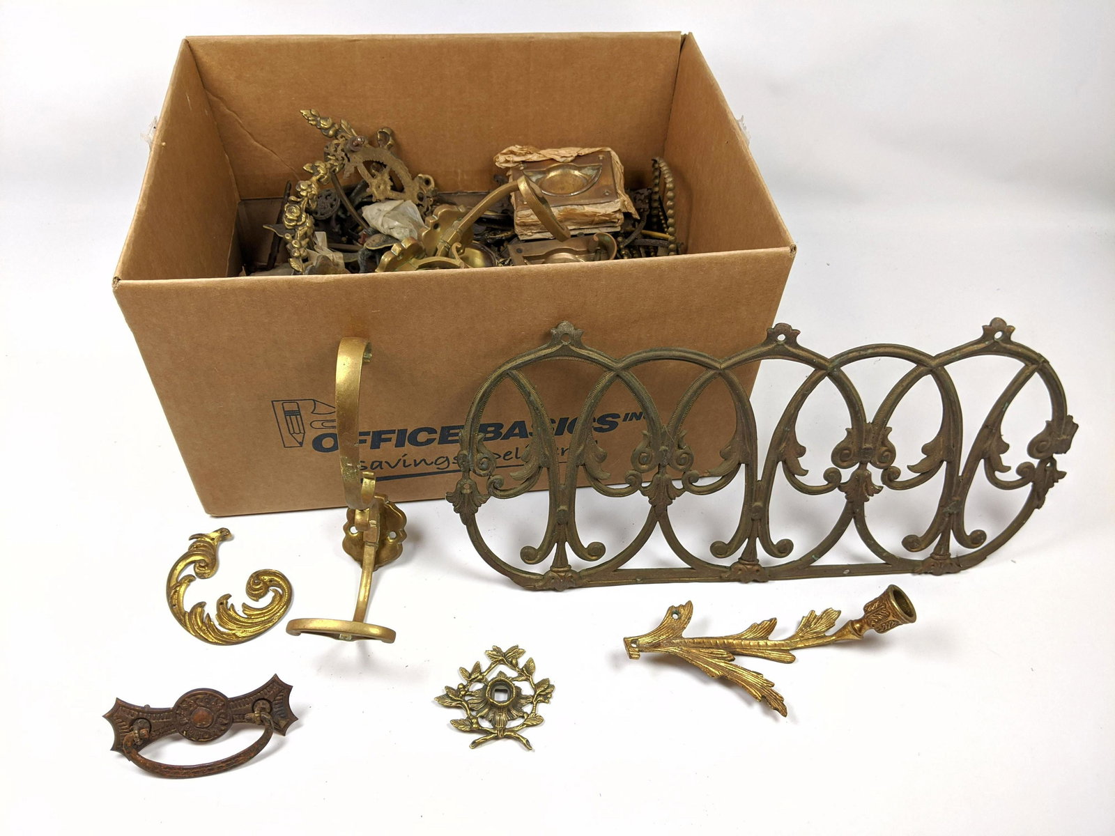 Large lot Furniture Handles and Hardware. Campaign hand: Large lot Furniture Handles and Hardware. Campaign handles etc.-- Dimensions: H: 18 inches: W: 8.5 inches ---