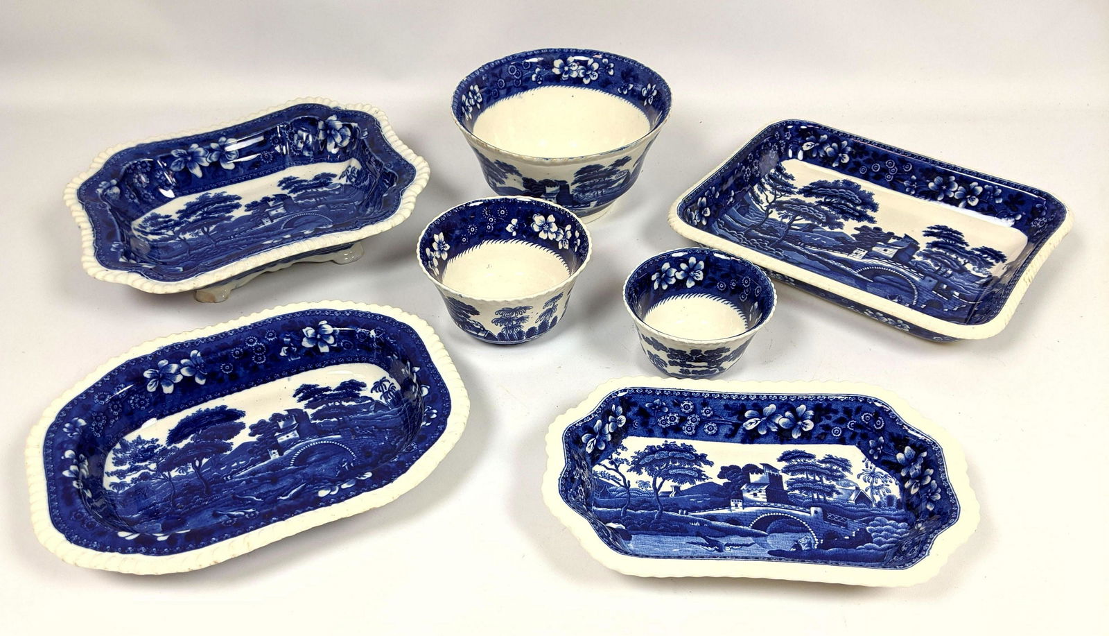 7pcs COPELAND SPODES TOWER England Rectangular dishes a (1 of 10)