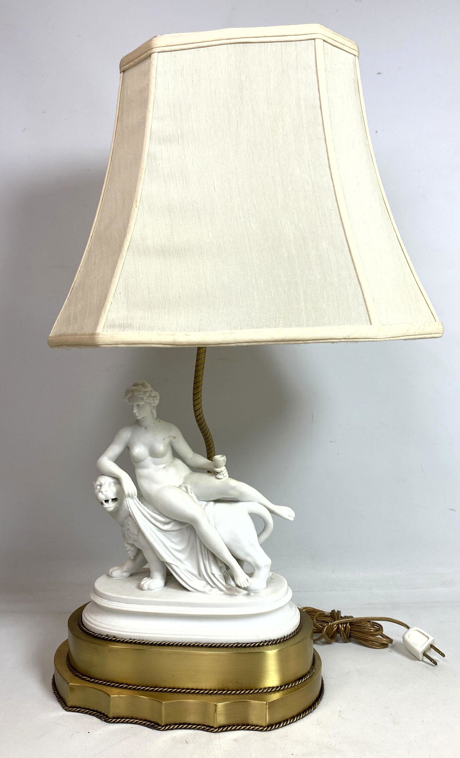 Parian porcelain figure mounted as lamp.  Ariadne and t (1 of 8)