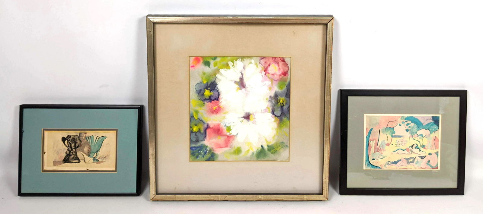 3pcs Wall Art. Artist Signed watercolors. (1 of 14)