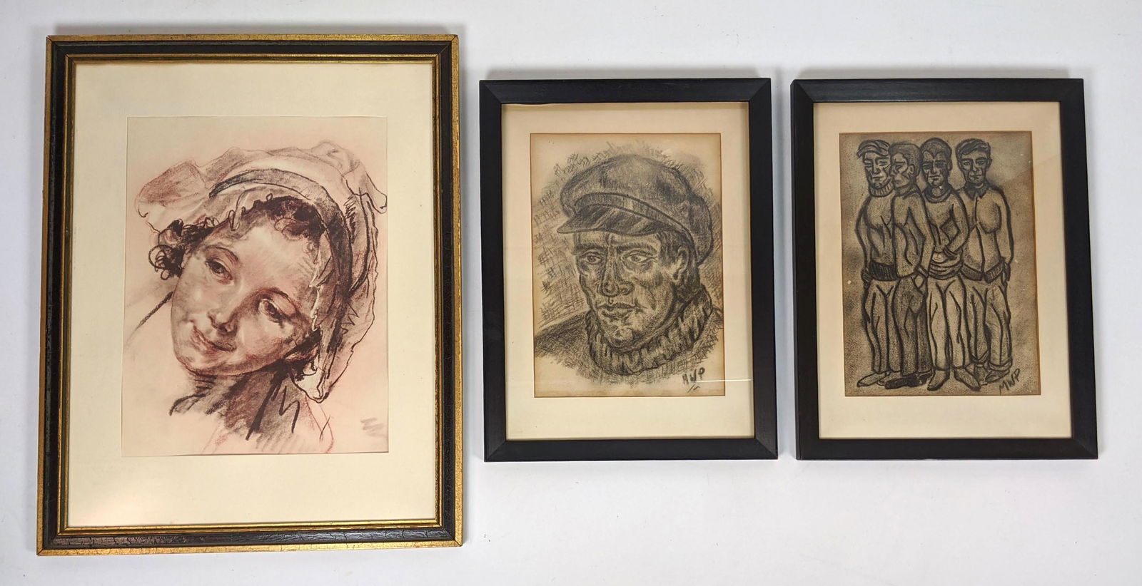 3pcs Wall Art. 2 MWP drawings and Greuze print. (1 of 13)