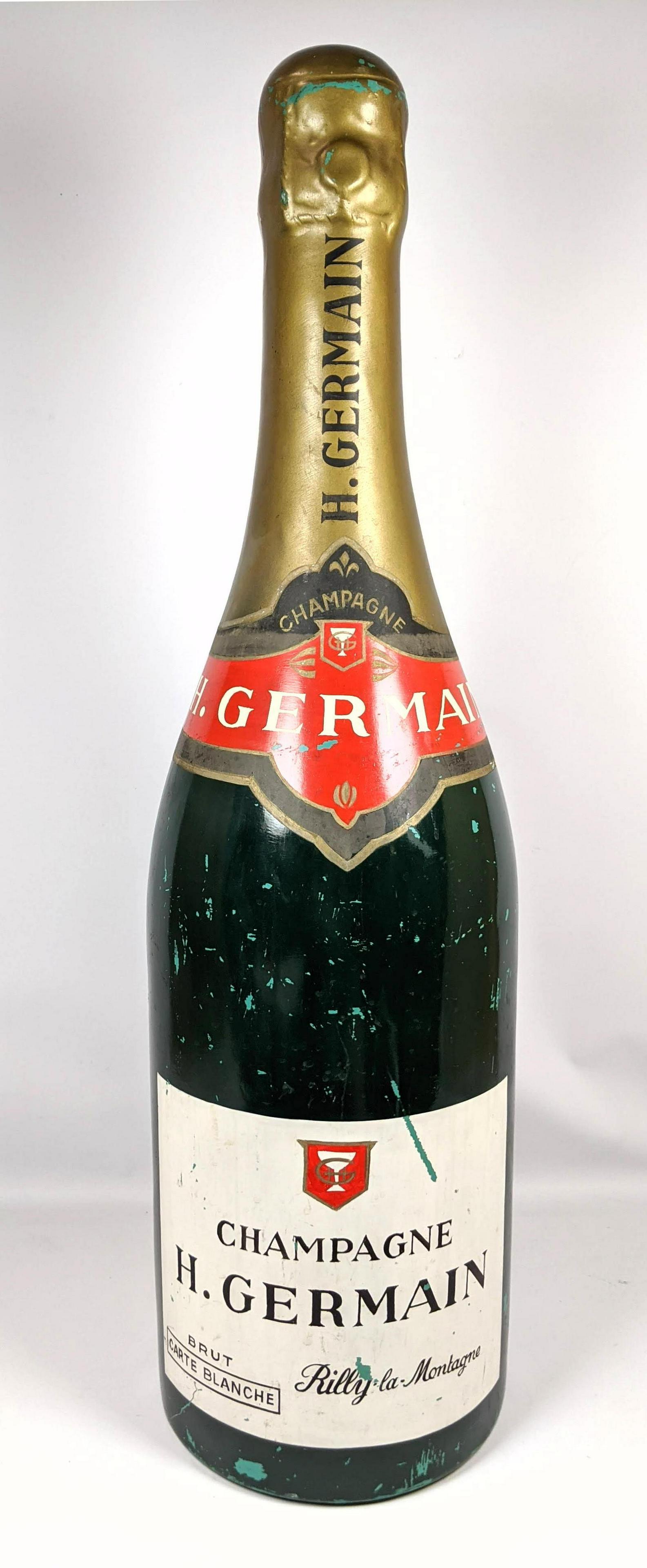 H GERMAIN Plastic Display Champagne Bottle.: H GERMAIN Plastic Display Champagne Bottle. -- Dimensions: H: 38.5 inches: W: 10.5 inches: D: 10.5 inches ---