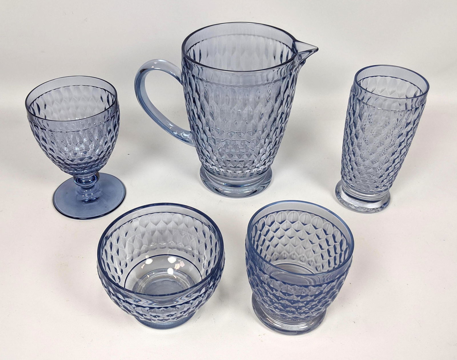 49pc Large Set Blue Fostoria Style Glass Set with Pitch (1 of 12)