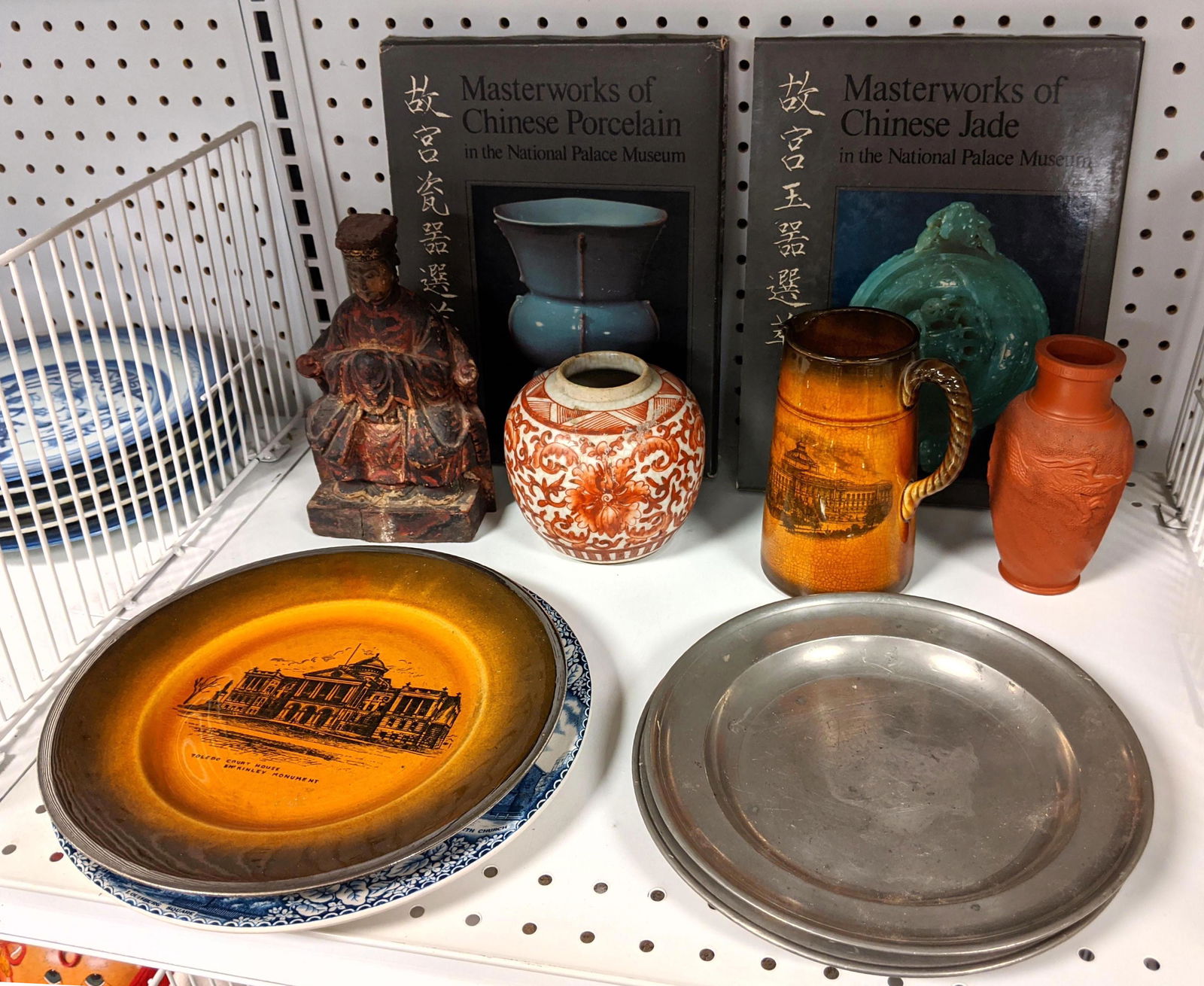 Mixed lot.  Asian wood and pottery, Boardman and Hall P (1 of 17)