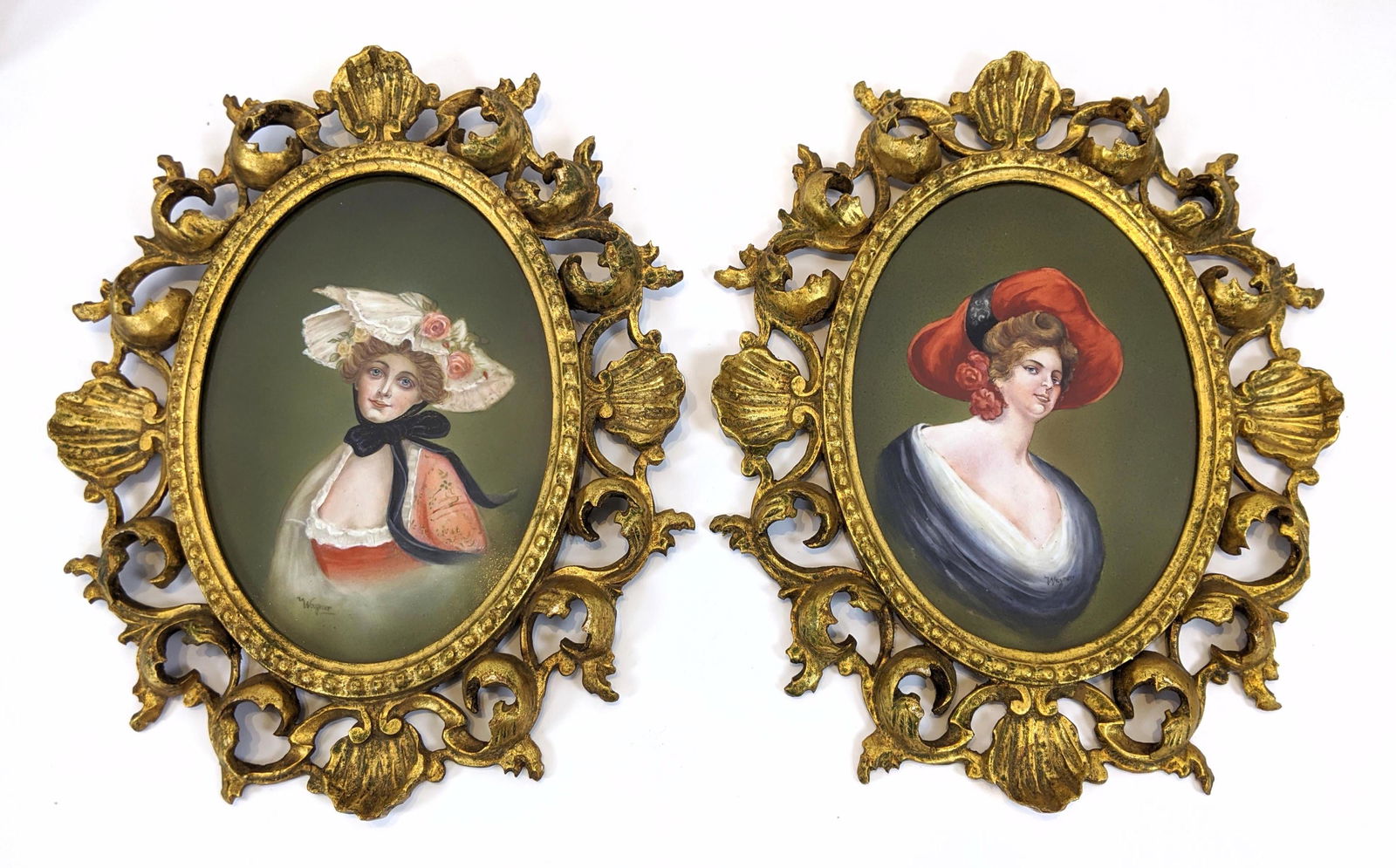 Pr KPM Berlin Porcelain Plaques. Portraits of ladies in (1 of 11)