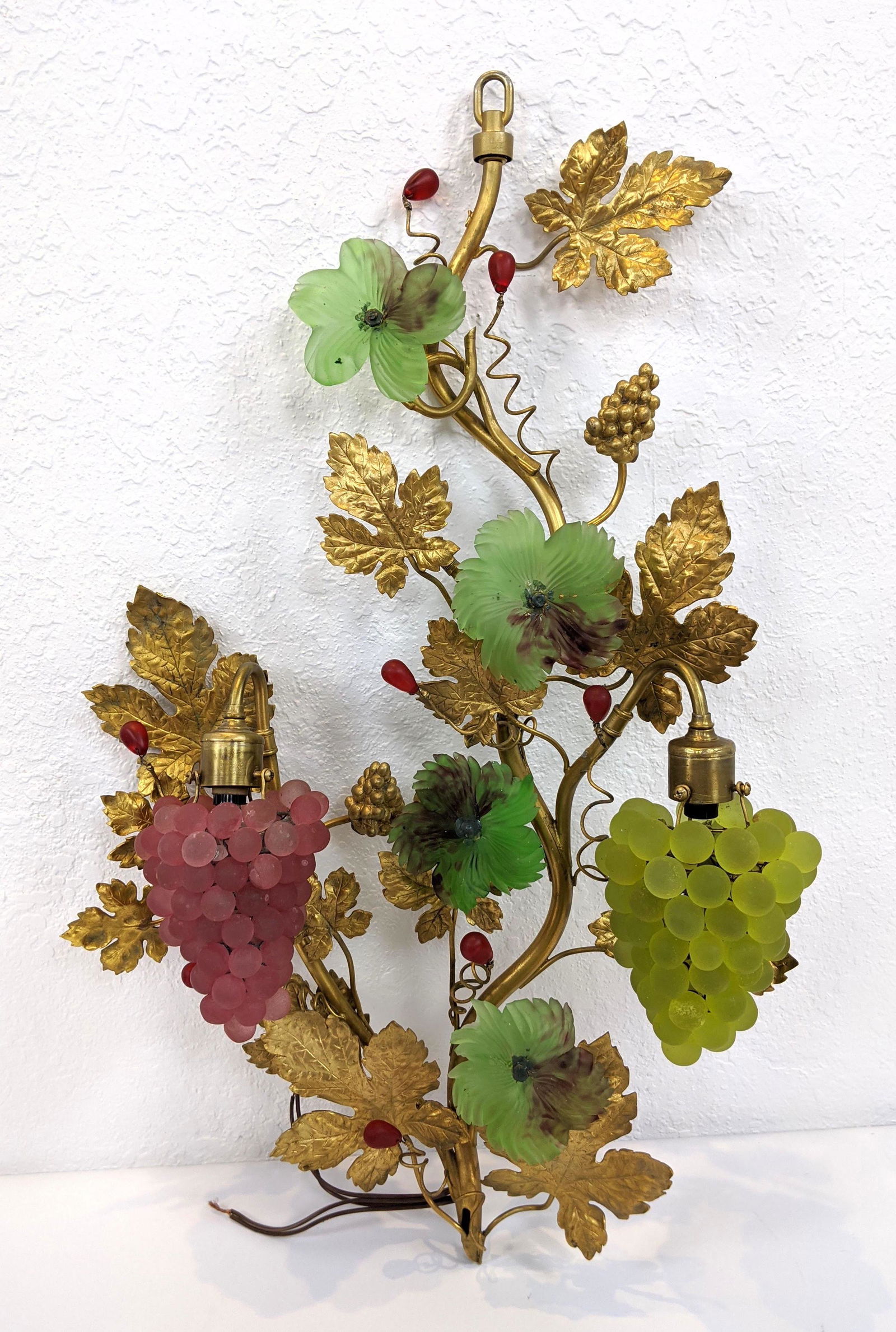 Gilt Metal Glass Grape Cluster Light. Wall mounted fixt (1 of 10)