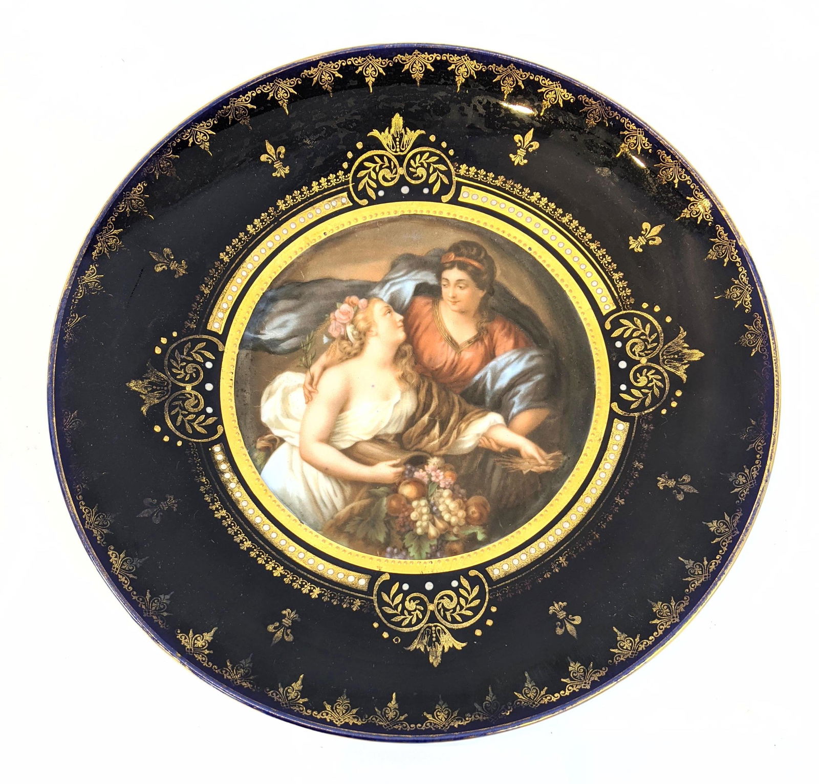 UNION T Czechoslovakian Portrait Plate. 2 women with fr (1 of 7)