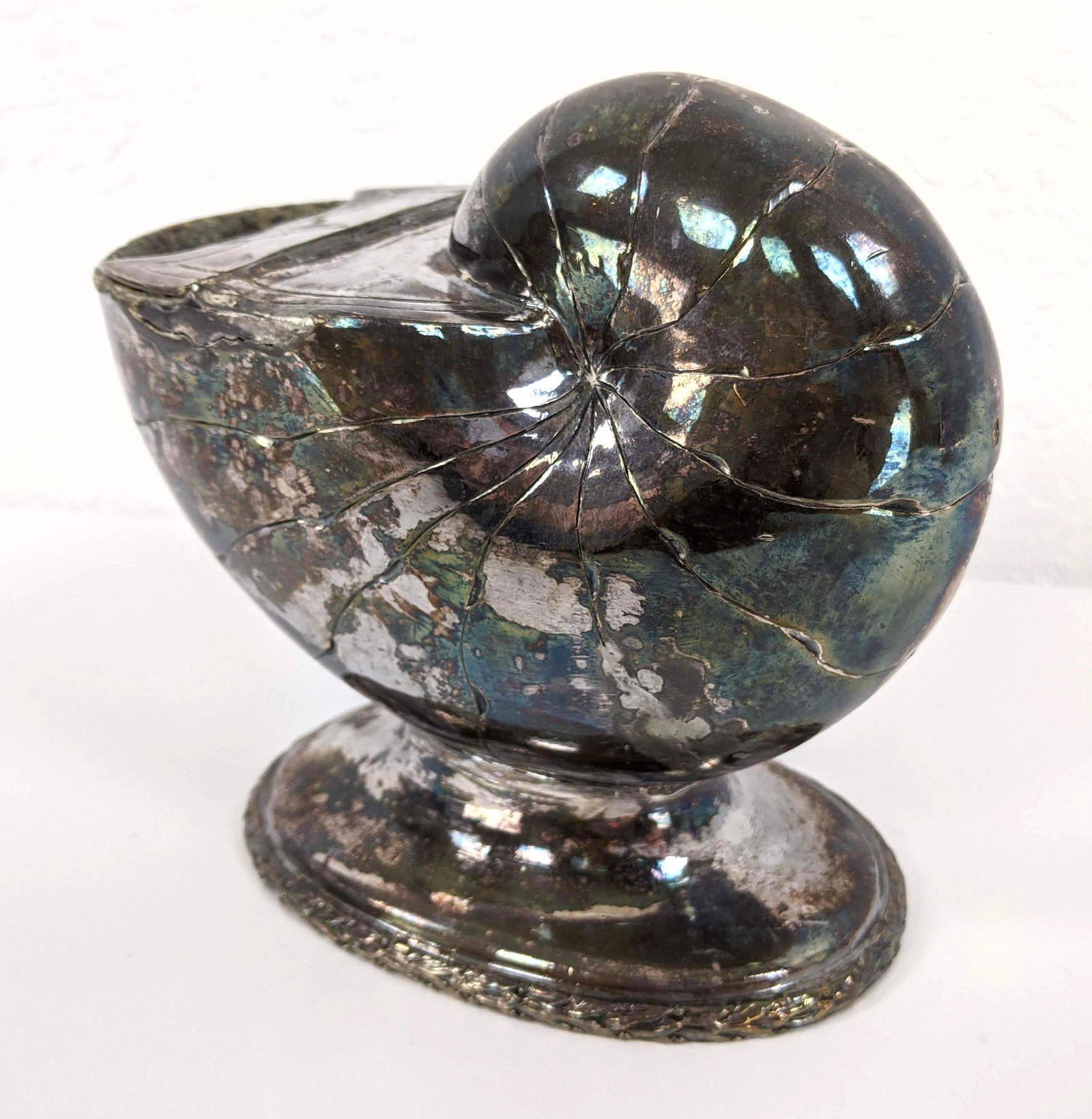 Vintage Silver Shaped Shell Form Spoon Holder. Marked D (1 of 9)