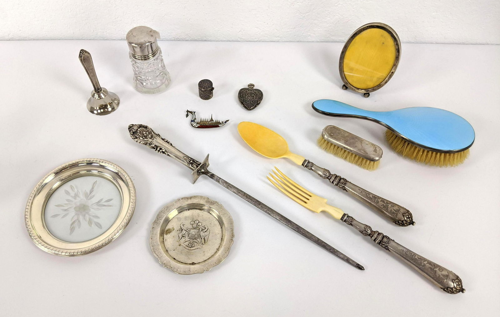 14pc Sterling Silver Tableware Bureau Vintage Lot. 1 gu (1 of 17)