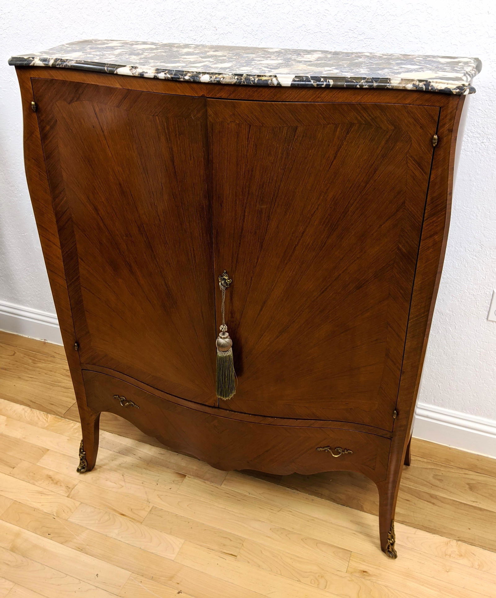Marble Top French Style Linen Press. Serpentine front & (1 of 13)