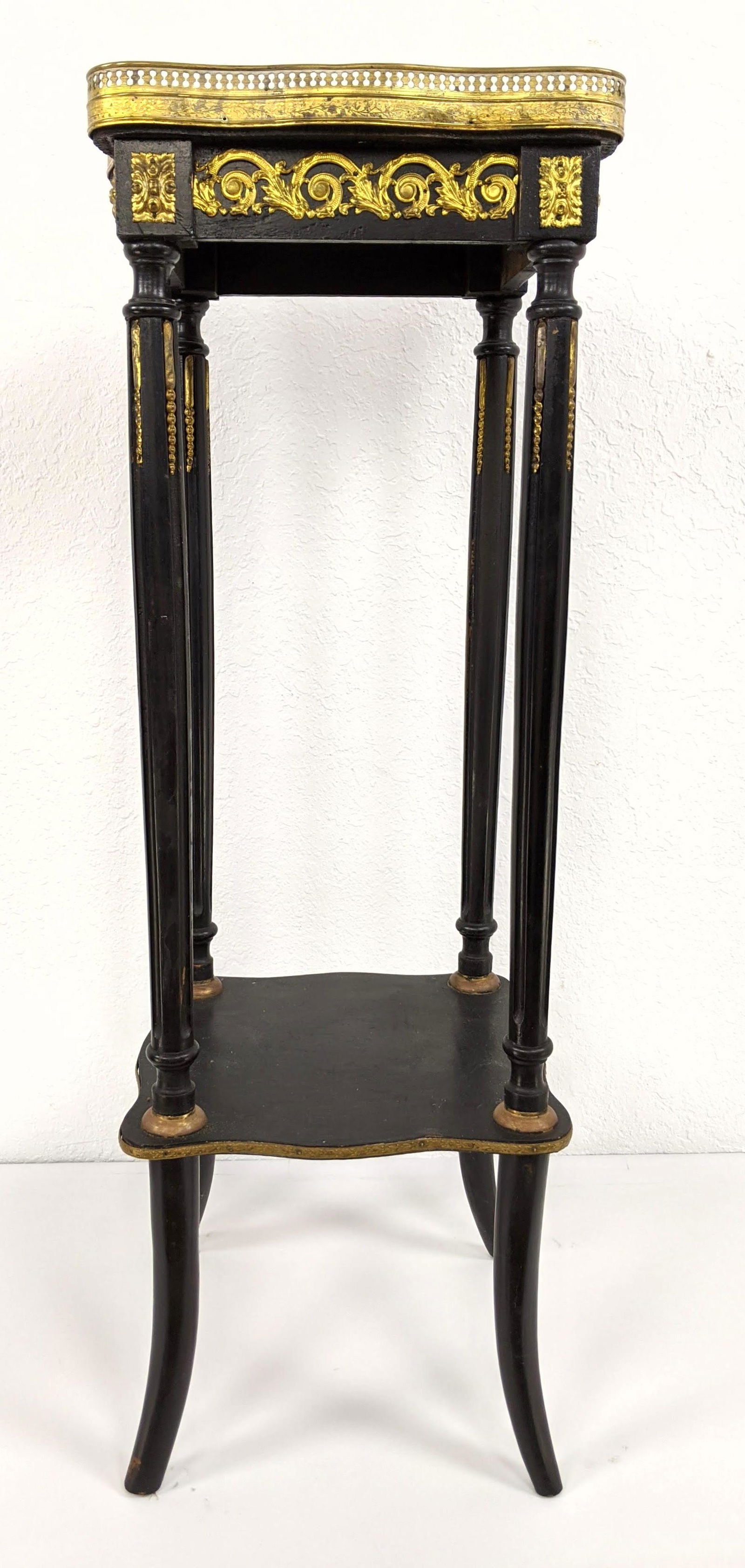 Ebonized Onyx Top French Style Stand Pedestal. Marble t (1 of 12)