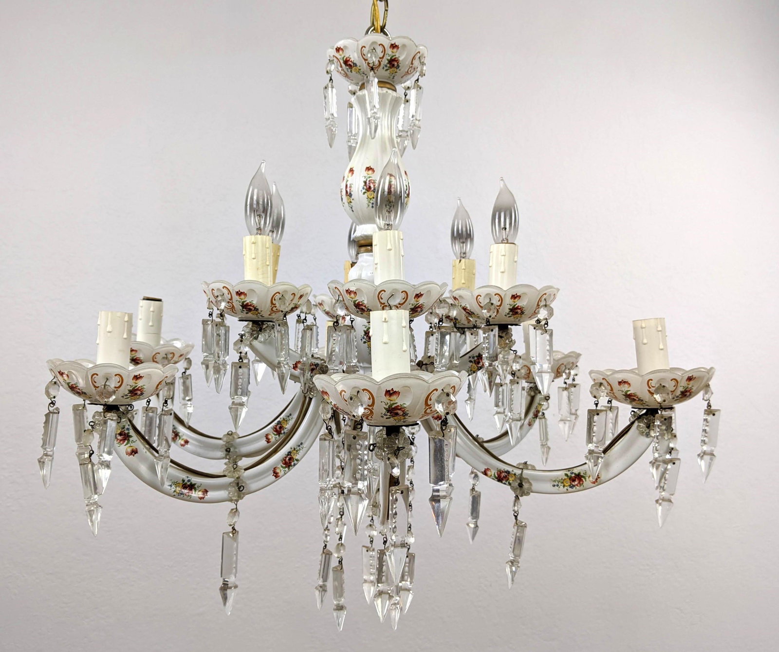 Venetian Style Glass Hanging Chandelier Light. Arms and (1 of 6)