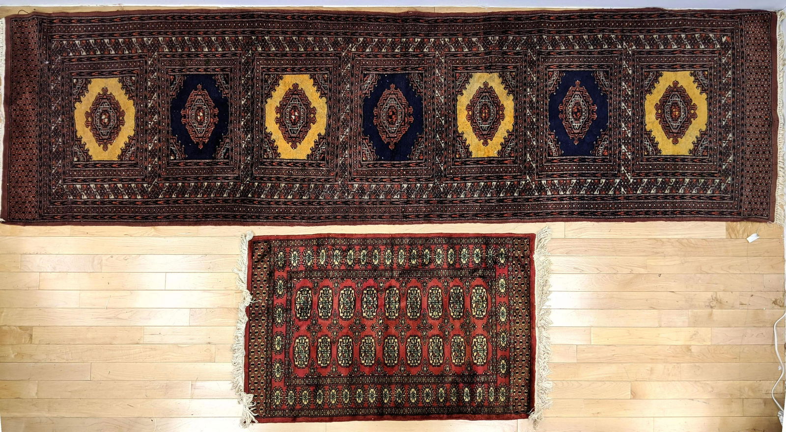 Lot of 2 Handmade Oriental Rug & Runner. Carpets. Bokha: Lot of 2 Handmade Oriental Rug & Runner. Carpets. Bokhara. Runner is 10Õ8x3Õ-- Dimensions: ---