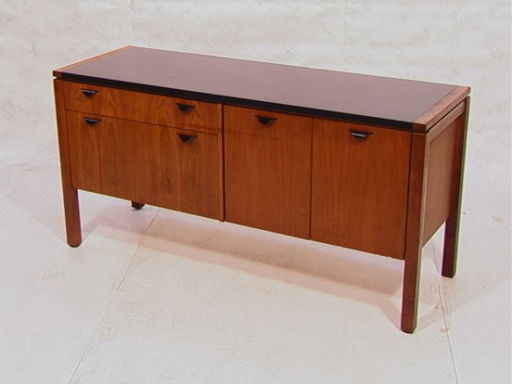 48 Jens Risom Walnut Sideboard Buffet Black Top An Mar 10 2009 48 Jens Risom Walnut Sideboard Buffet Black Top An