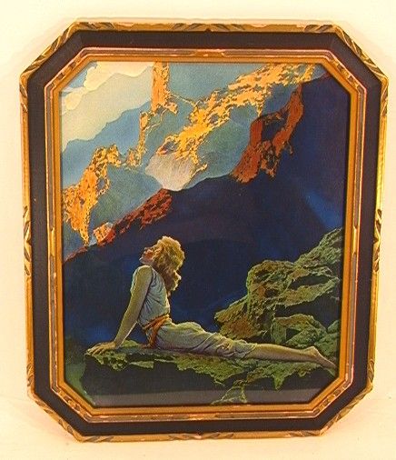 MAXFIELD PARRISH Print WILD GEESE 8 Sided Original: MAXFIELD PARRISH Print WILD GEESE 8 Sided Original frame and label. Dimensions: H: 14.5 inches W: 11.5 Inches Condition: Print in Excellent condition, frame has some wear around the edges.2 US Shippin