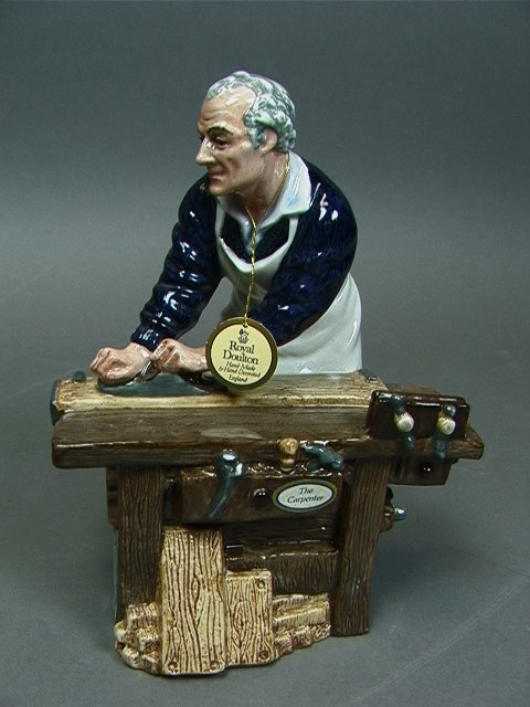 ROYAL DOULTON The Carpenter HN2678. Mk'd. Has han: ROYAL DOULTON The Carpenter HN2678. Mk'd. Has hang tag. Dimensions: H: 8 inches: W: 6 inches: D: 5 inches Condition (General) Please contact us with specific questions about condition, not visible in 