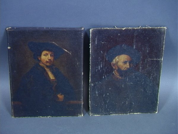 Pr Oil on Canvas Board Old Master Portraits. Sign: Pr Oil on Canvas Board Old Master Portraits. Signed E. O. Traditional Portraits of Men. 2 PCS. Dimensions: H: 10 inches: W: 8.25 inches Condition (General) Please contact us with specific questions ab
