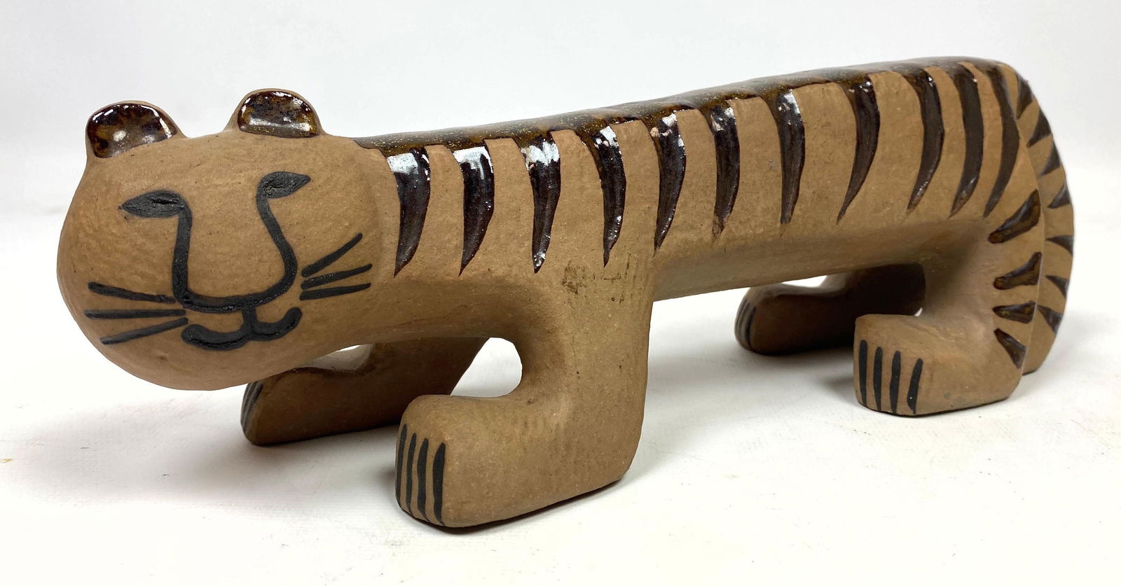 LISA LARSON Pottery Cat Tiger Sculpture. GUSTAVSBERG. (1 of 11)