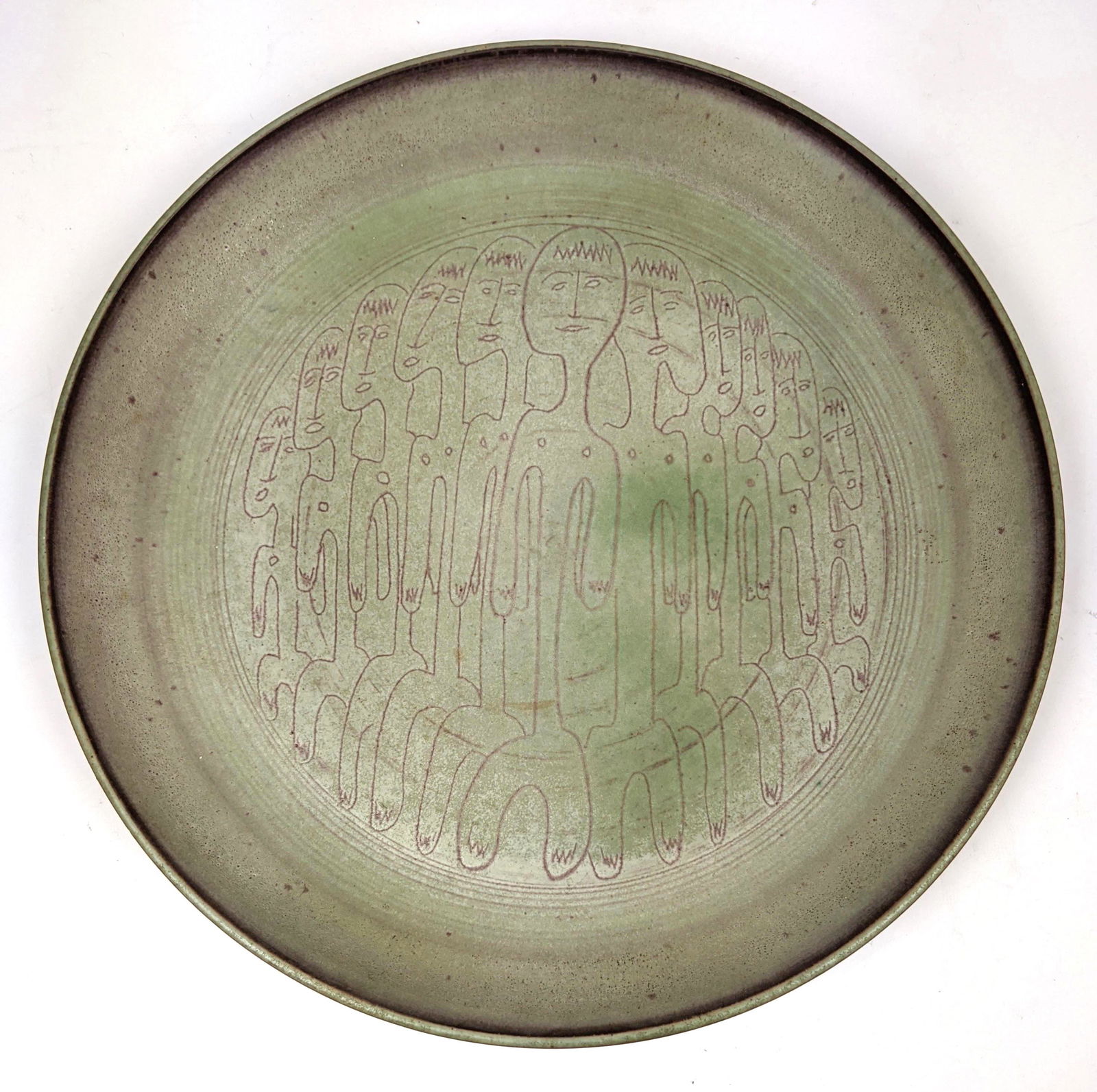 Edwin and Mary Scheier  Pottery Charger with Figures. M (1 of 8)