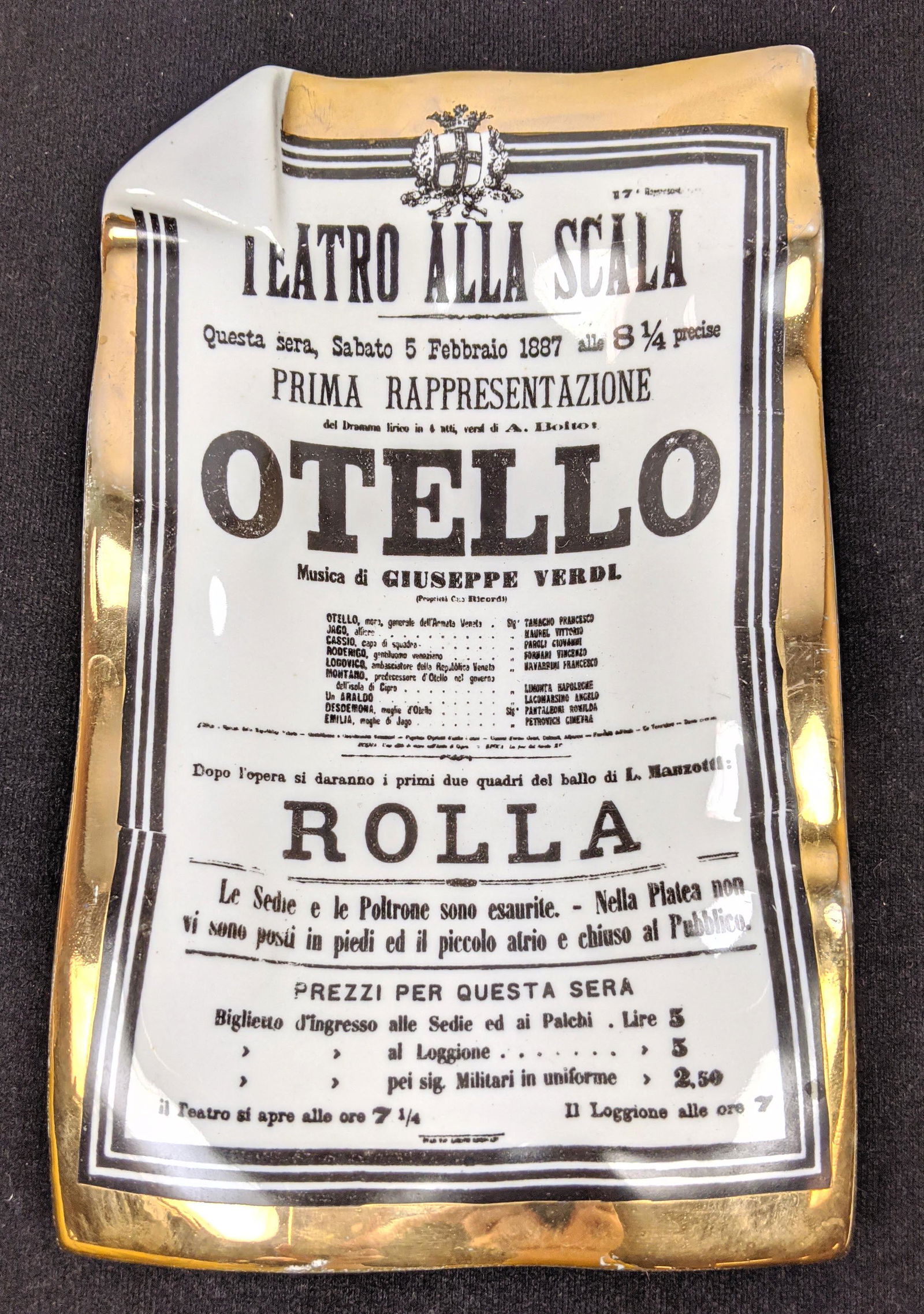 Piero FORNASETTI MILANO Porcelain OTELLO Dresser Dish (1 of 8)