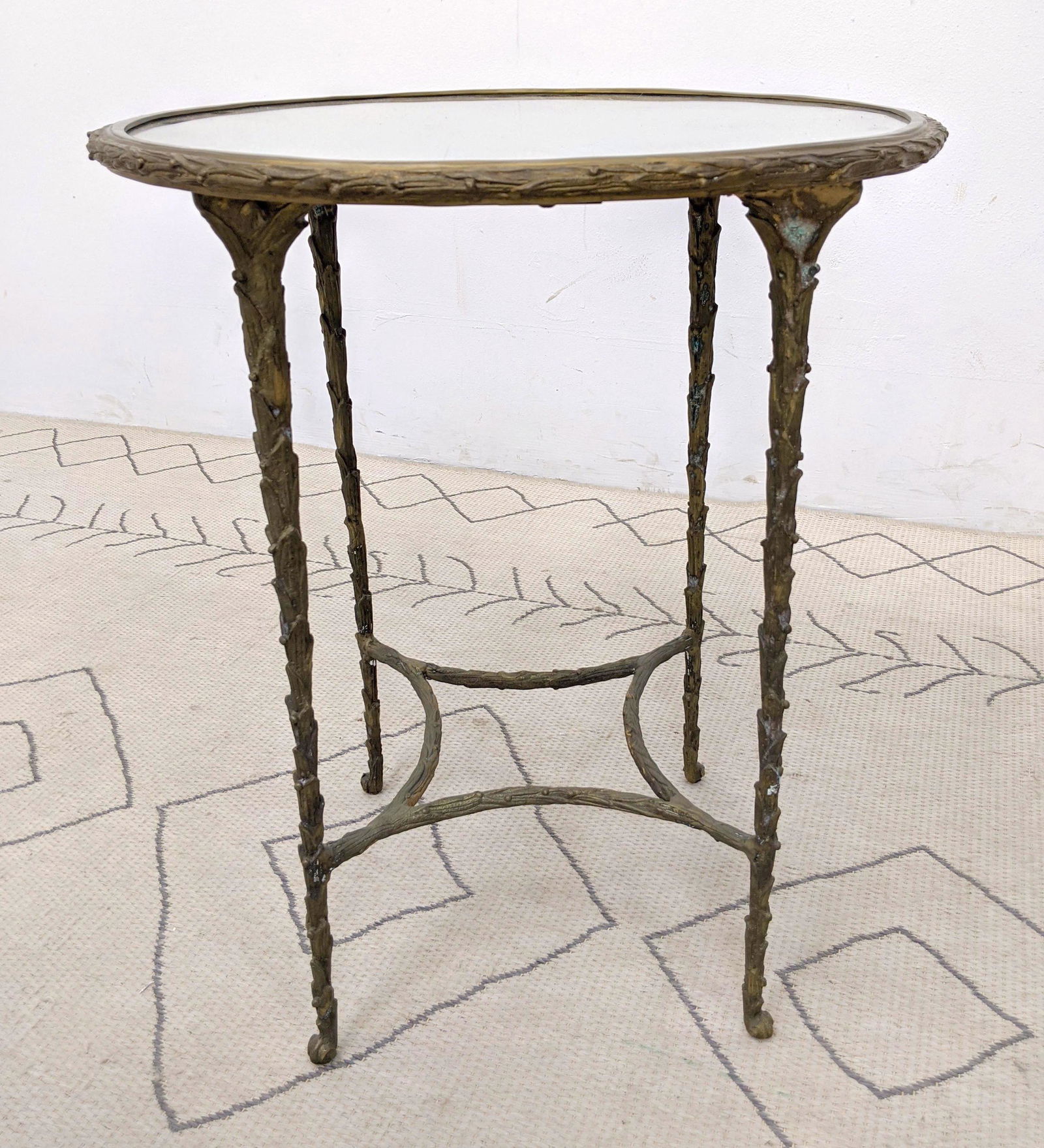 Bagues Style Gilt Metal Table with Inset Mirror Top. (1 of 11)