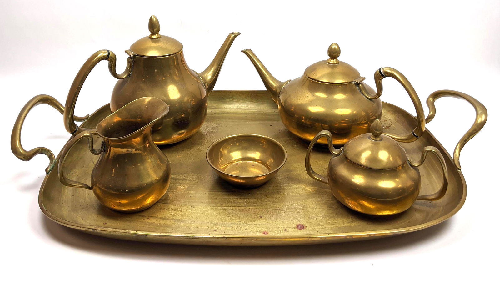 C. ZURITA Brass Tea Set with Tray Mid Century Modern (1 of 20)