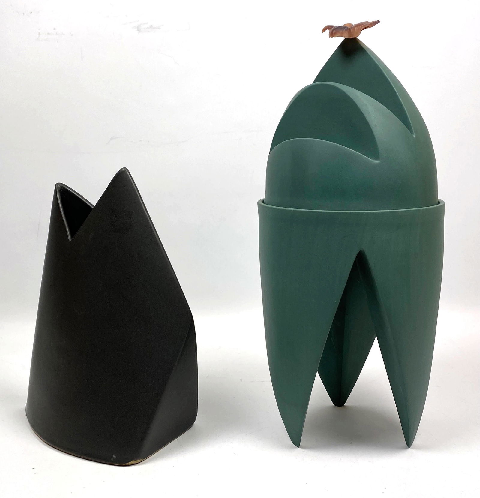 2 pc Mid Century Ceramic Vases. One JAMES JOHNSTON. One (1 of 16)