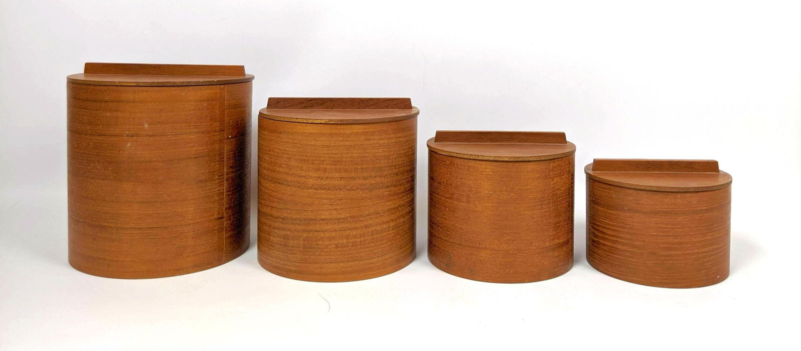 4pc Set Vintage Teak Canisters Set Mid Century Modern (1 of 12)