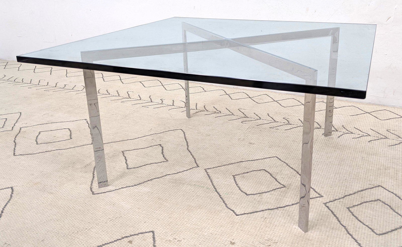 Knoll Style Barcelona X Frame Coffee Cocktail Table.  T (1 of 6)