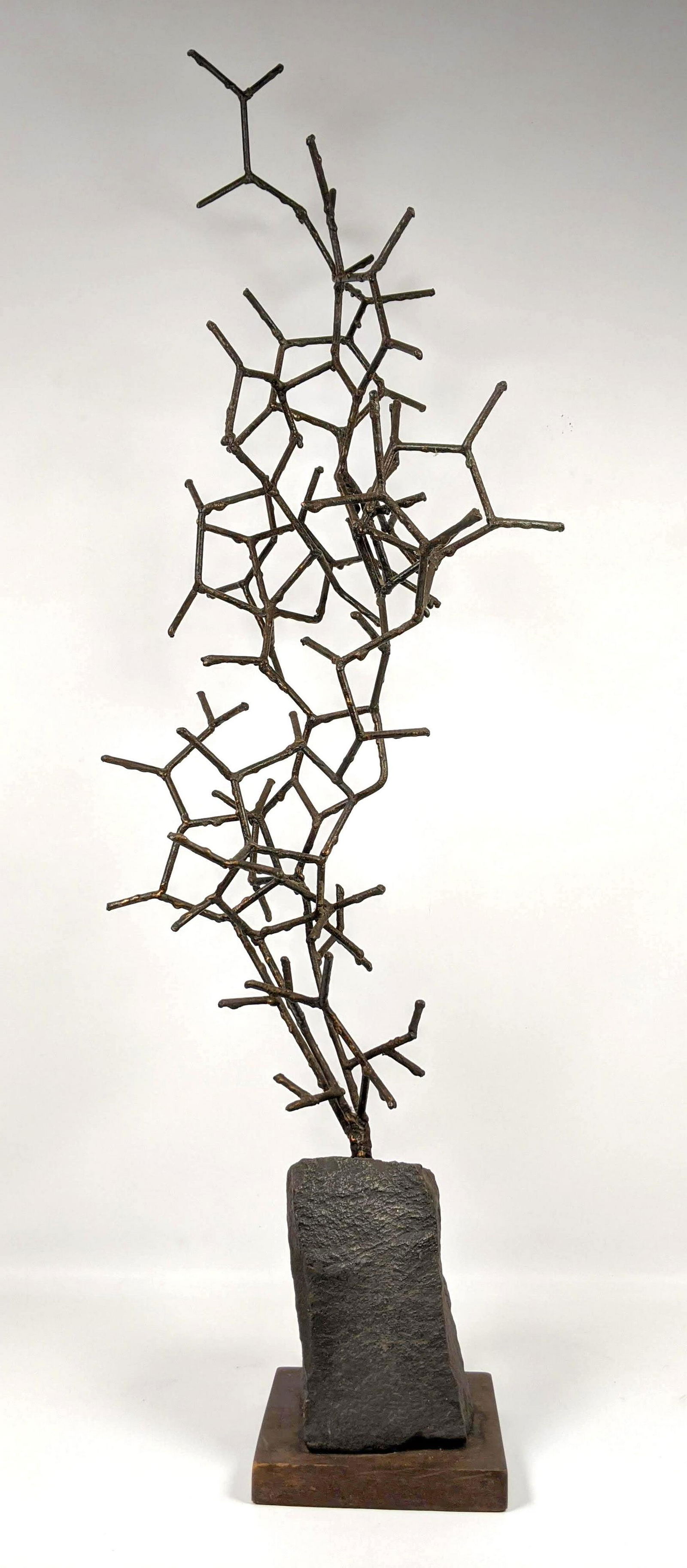 Tall Modernist Iron and Stone Sculpture.  Brutalist Wel (1 of 14)